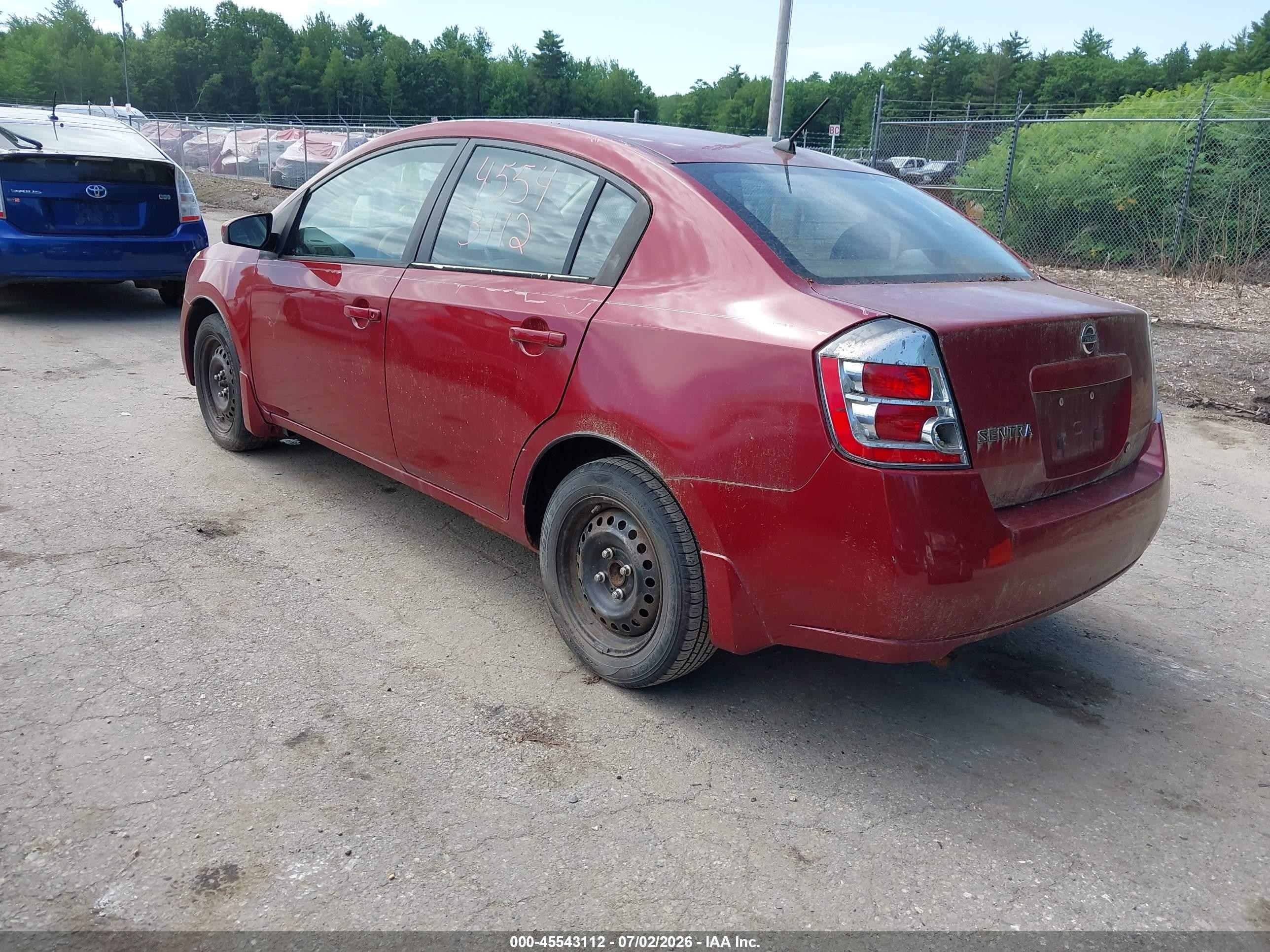 2008 Nissan Sentra 2.0 S Red vin: 3N1AB61E18L712692