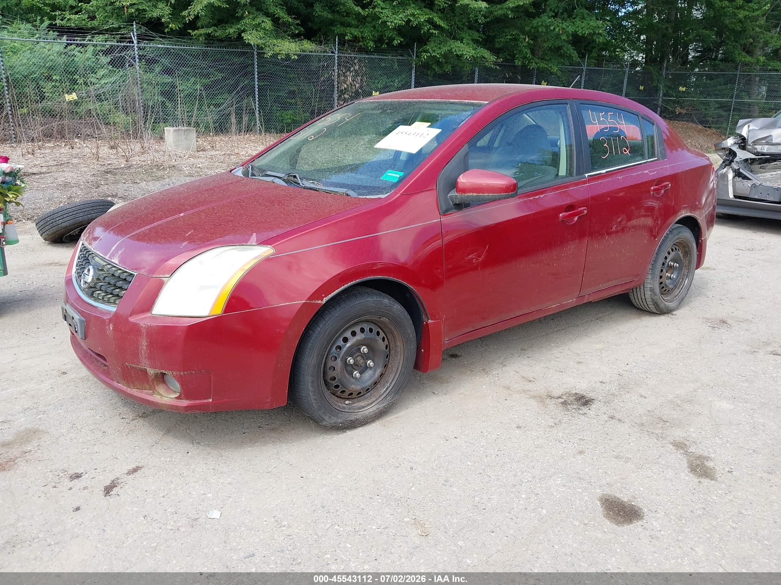 2008 Nissan Sentra 2.0 S Red vin: 3N1AB61E18L712692