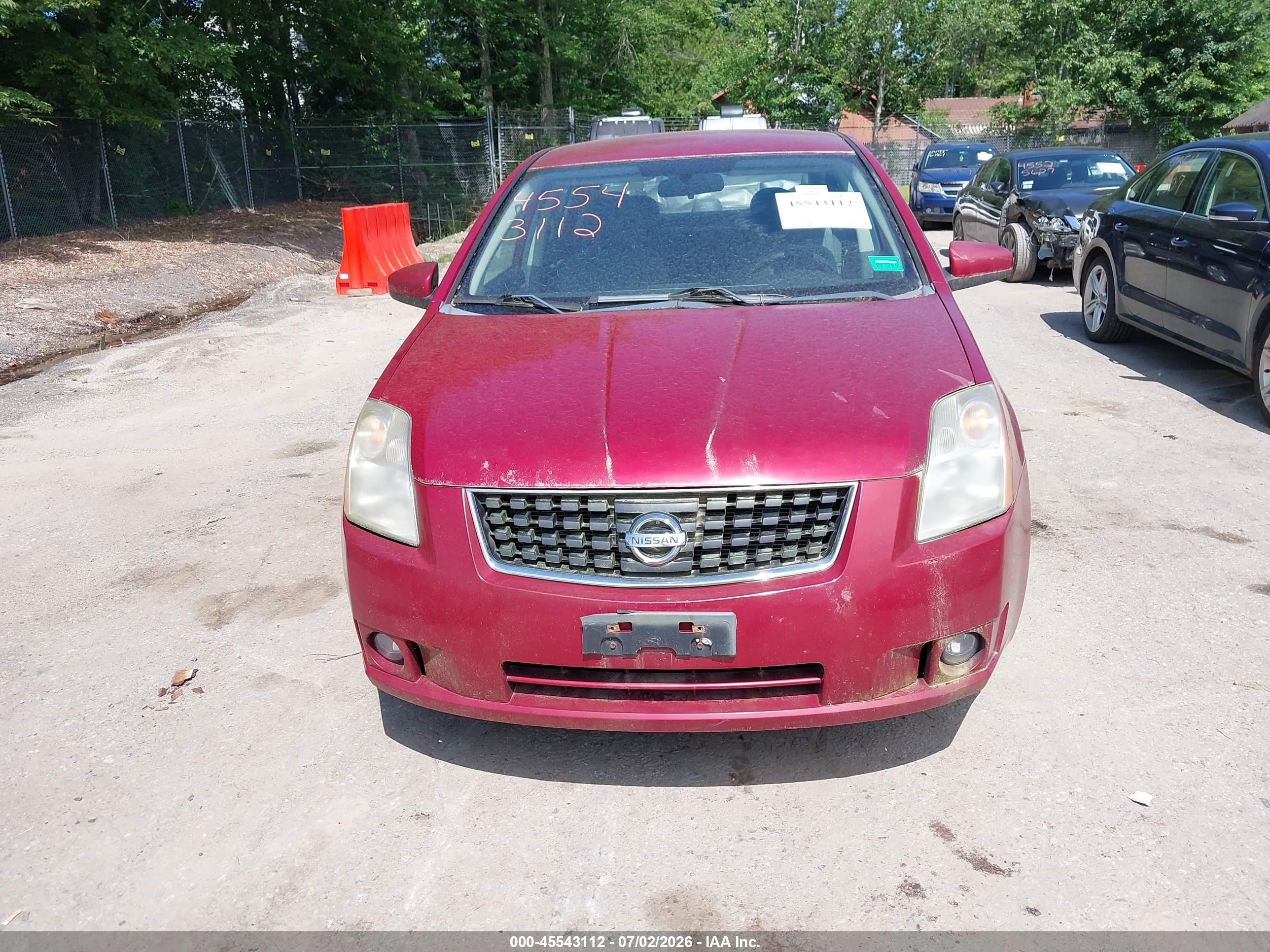 2008 Nissan Sentra 2.0 S Red vin: 3N1AB61E18L712692