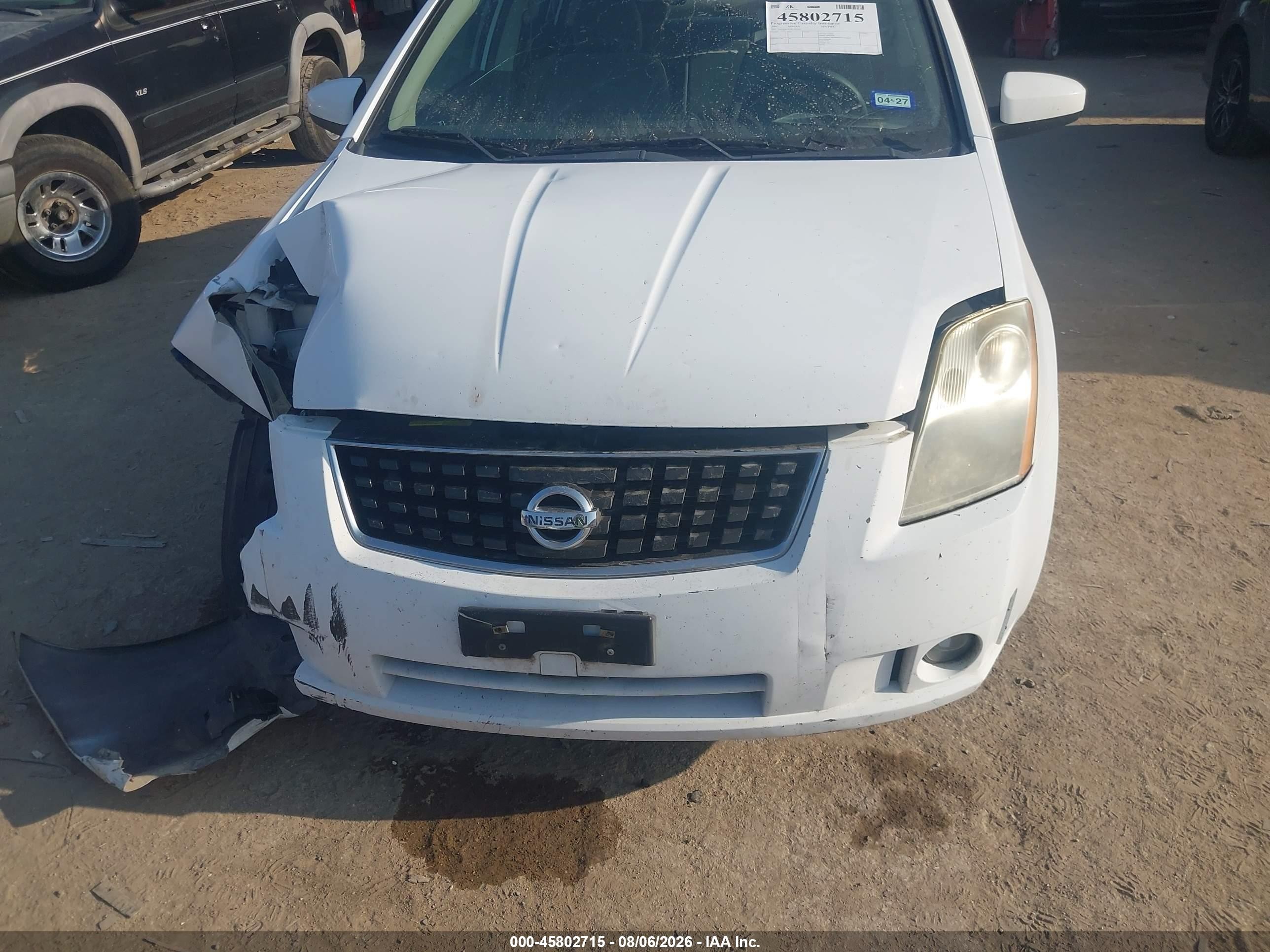 2008 Nissan Sentra 2.0 S White vin: 3N1AB61E18L742565