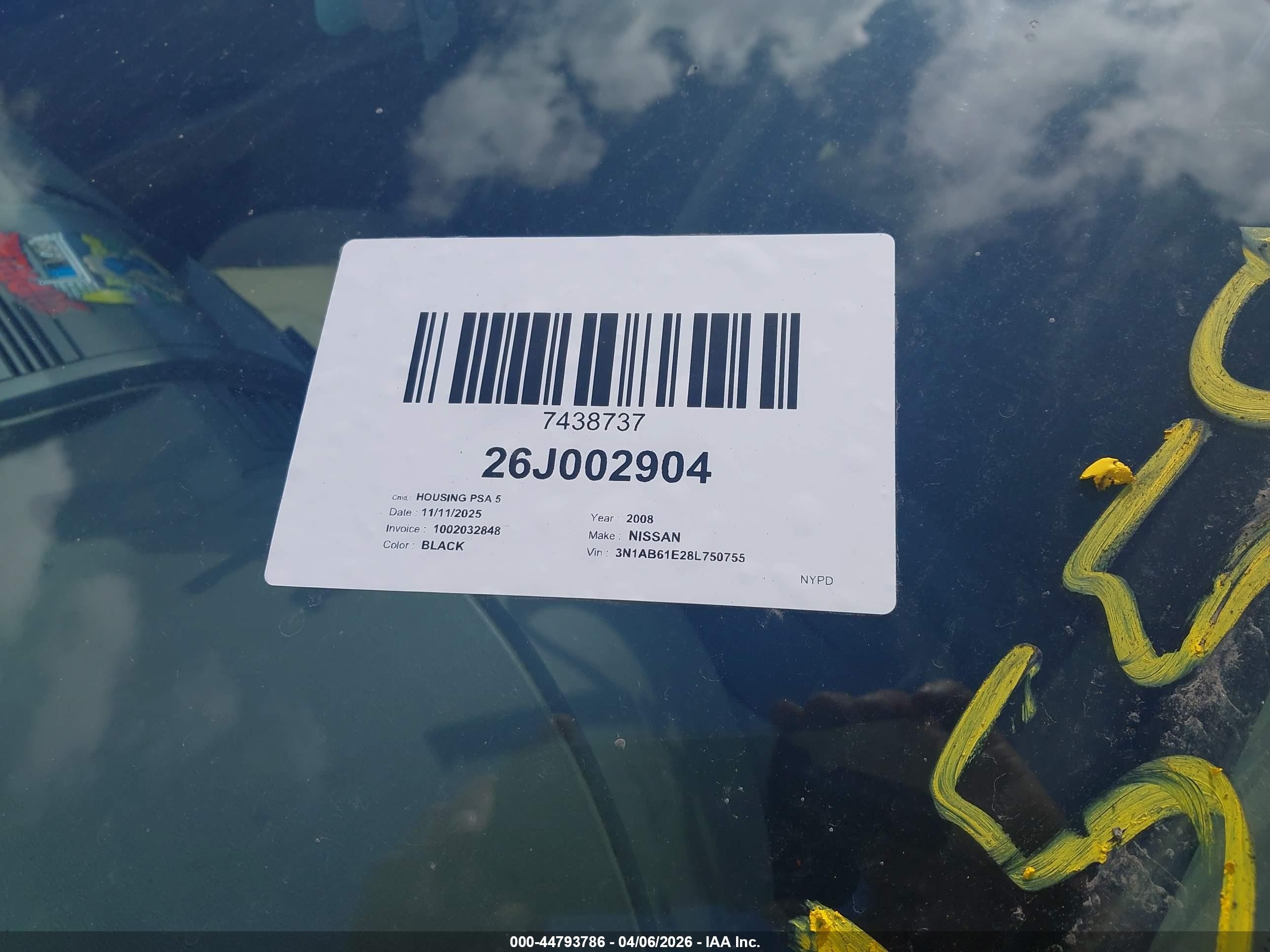 2008 Nissan Sentra 2.0s Black vin: 3N1AB61E28L750755