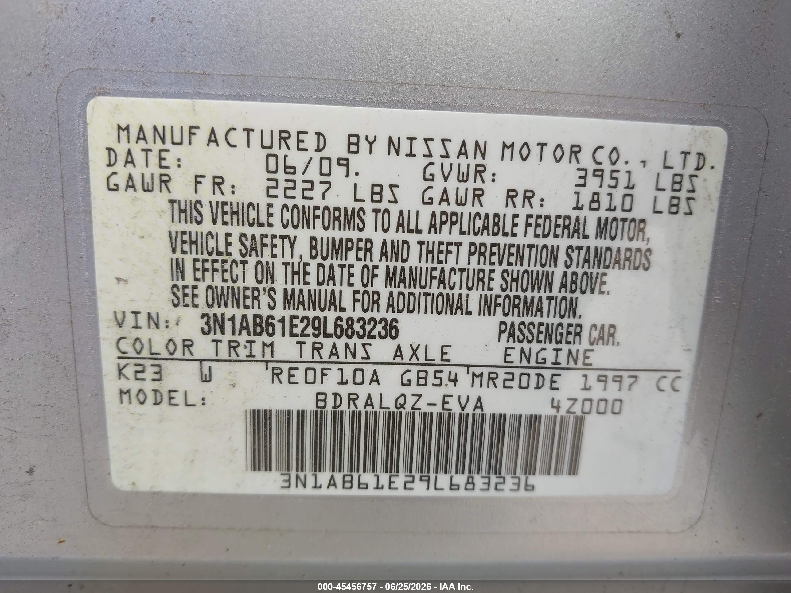 2009 Nissan Sentra 2.0 Silver vin: 3N1AB61E29L683236