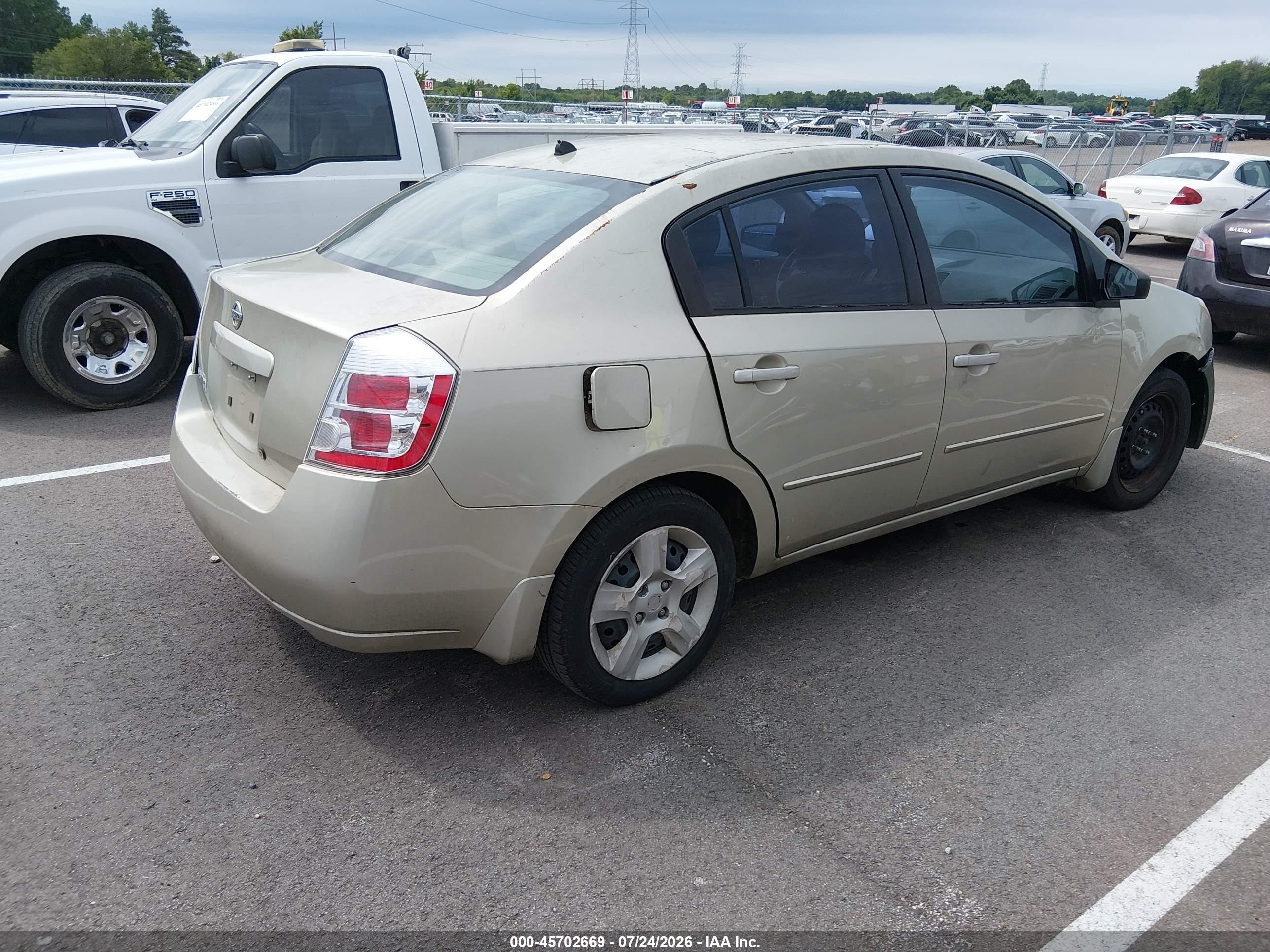 2008 Nissan Sentra 2.0 S Beige vin: 3N1AB61E38L702665