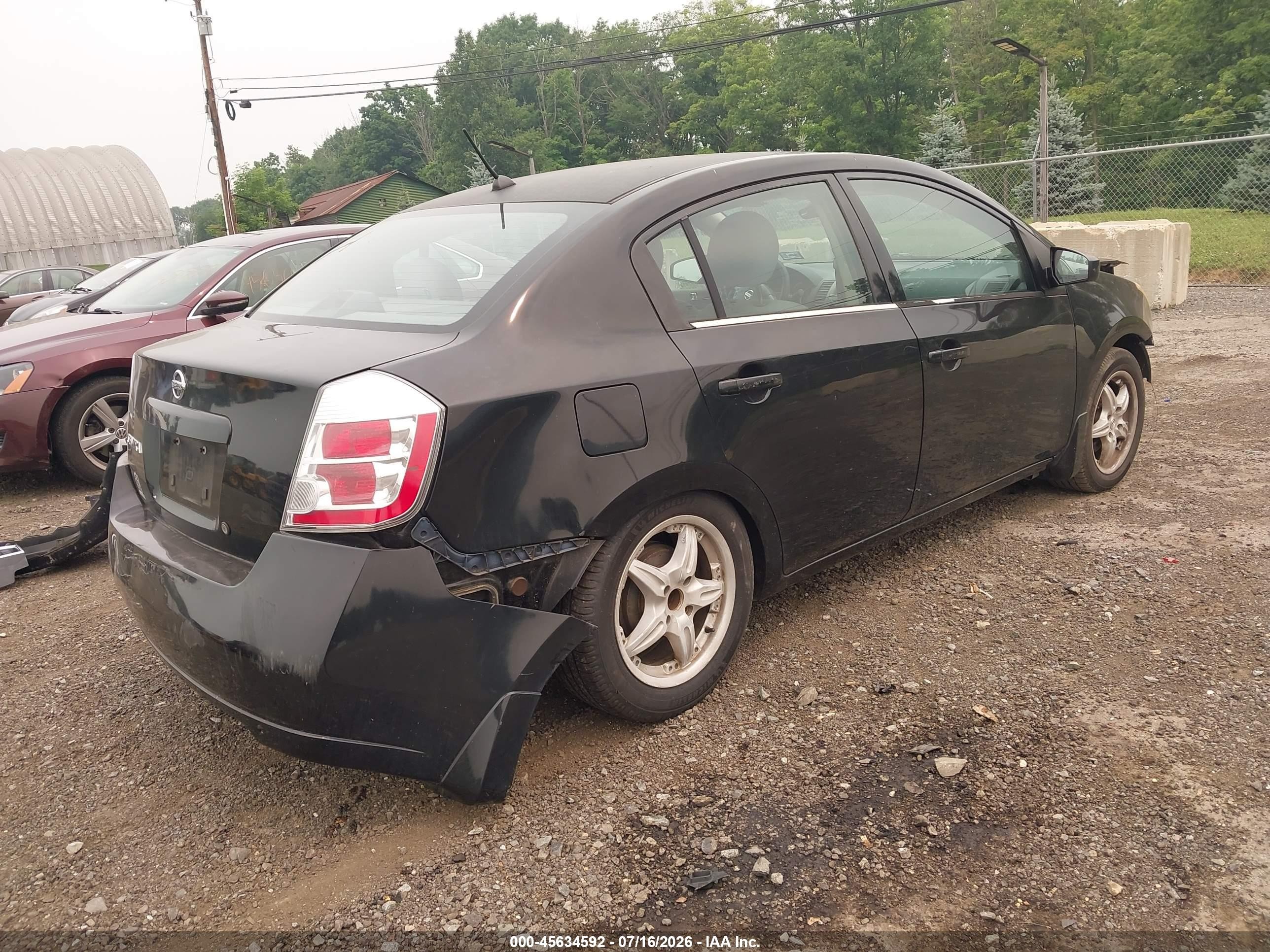 2008 Nissan Sentra 2.0 S Black vin: 3N1AB61E38L735522