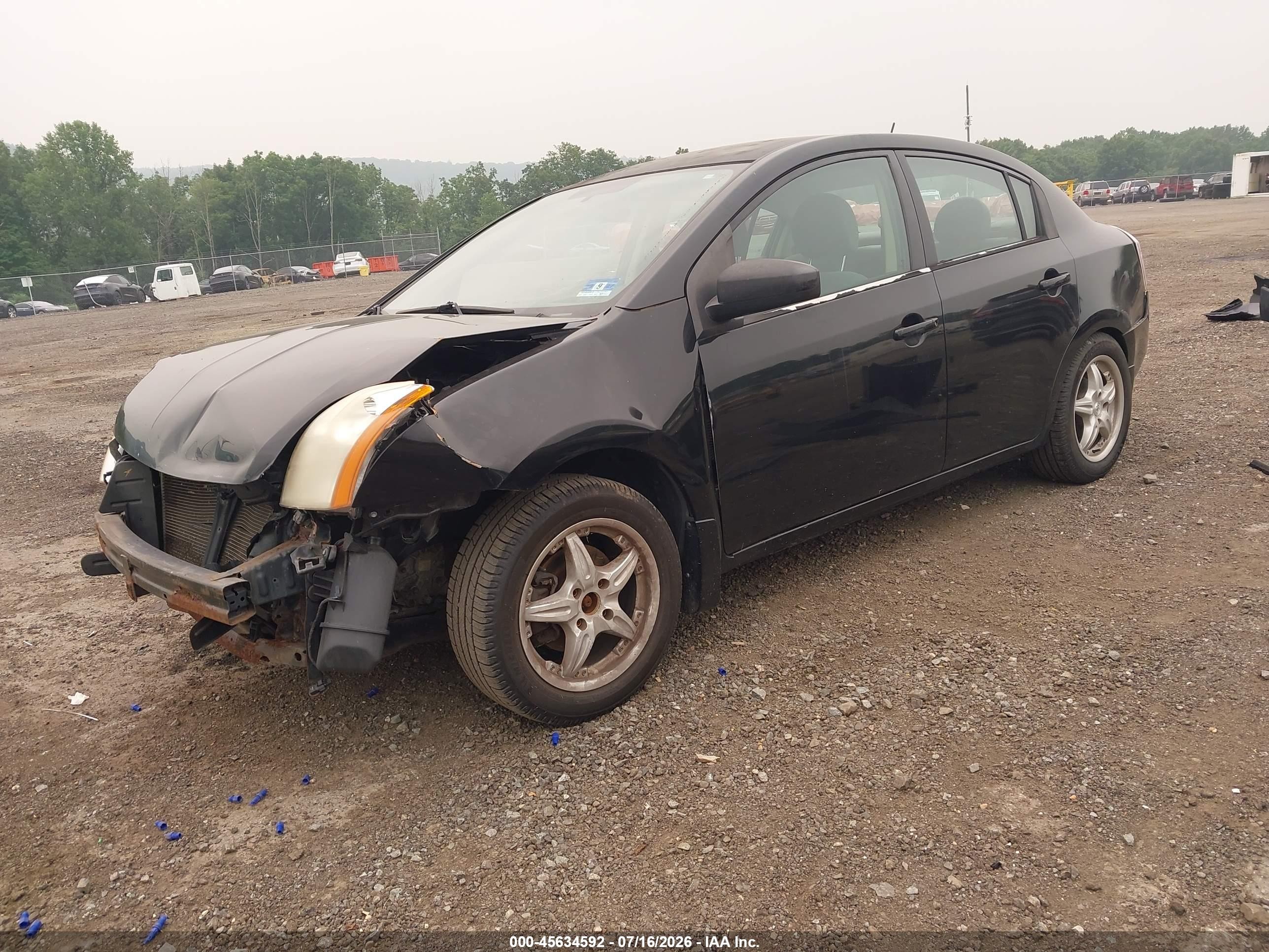 2008 Nissan Sentra 2.0 S Black vin: 3N1AB61E38L735522