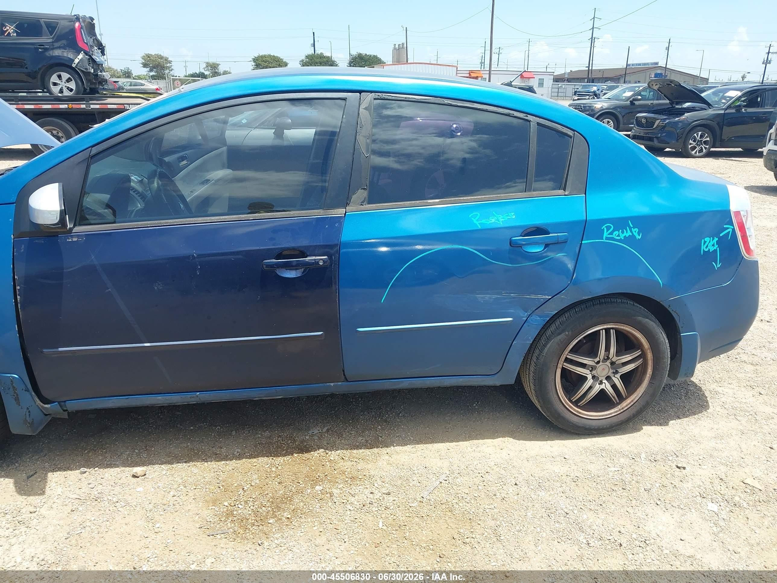 2009 Nissan Sentra 2.0s Blue vin: 3N1AB61E39L653498