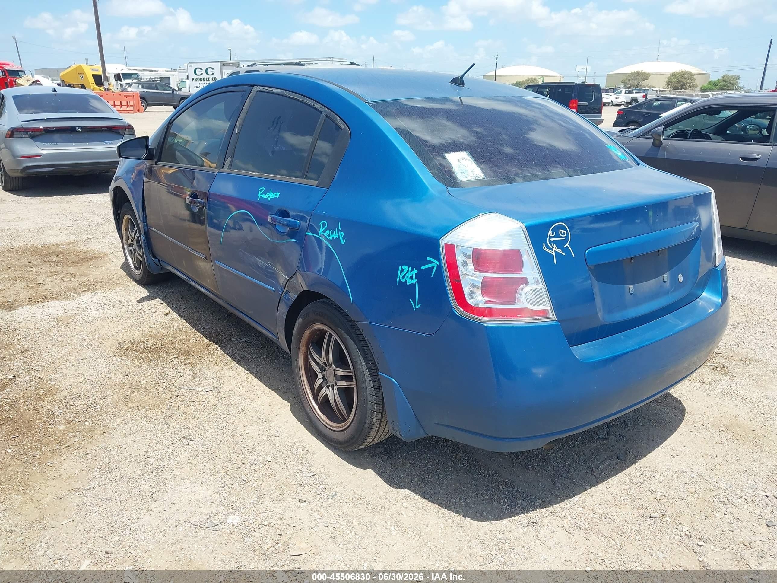 2009 Nissan Sentra 2.0s Blue vin: 3N1AB61E39L653498