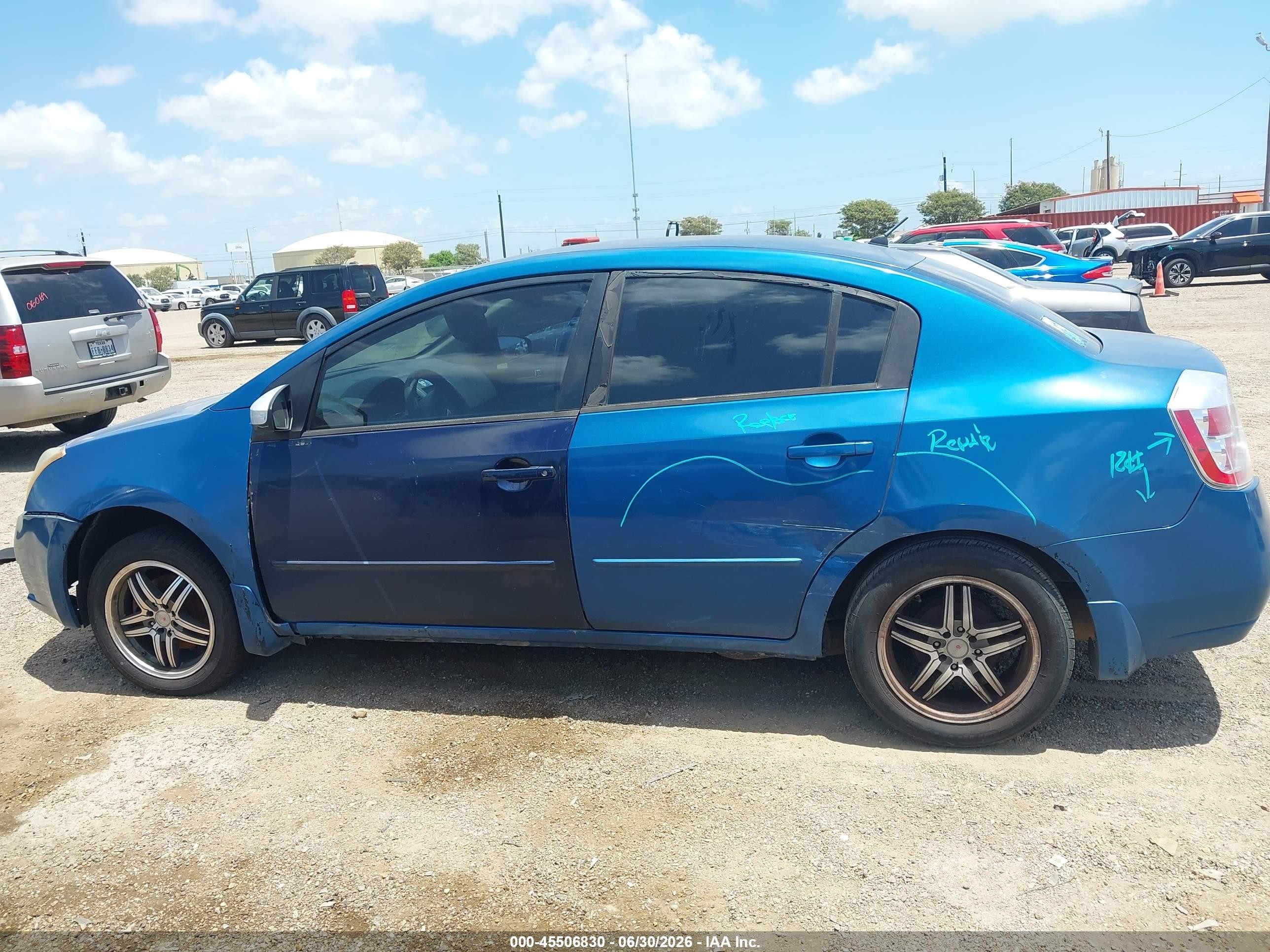 2009 Nissan Sentra 2.0s Blue vin: 3N1AB61E39L653498