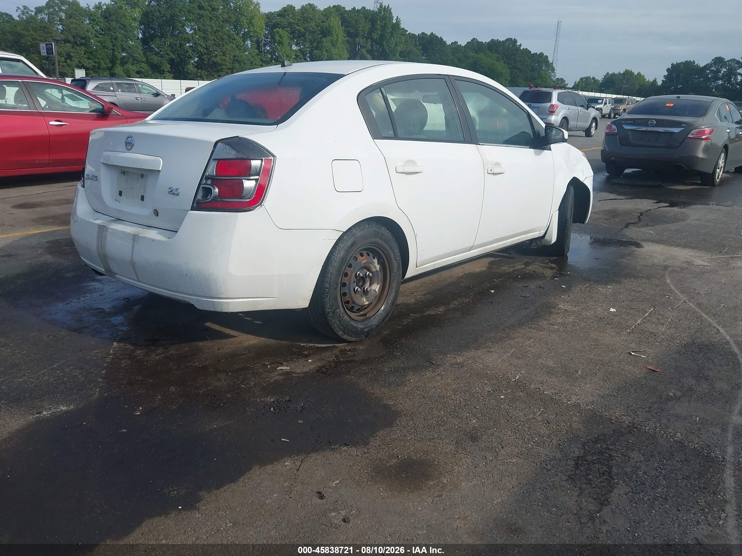 2007 Nissan Sentra 2.0 White vin: 3N1AB61E47L649800