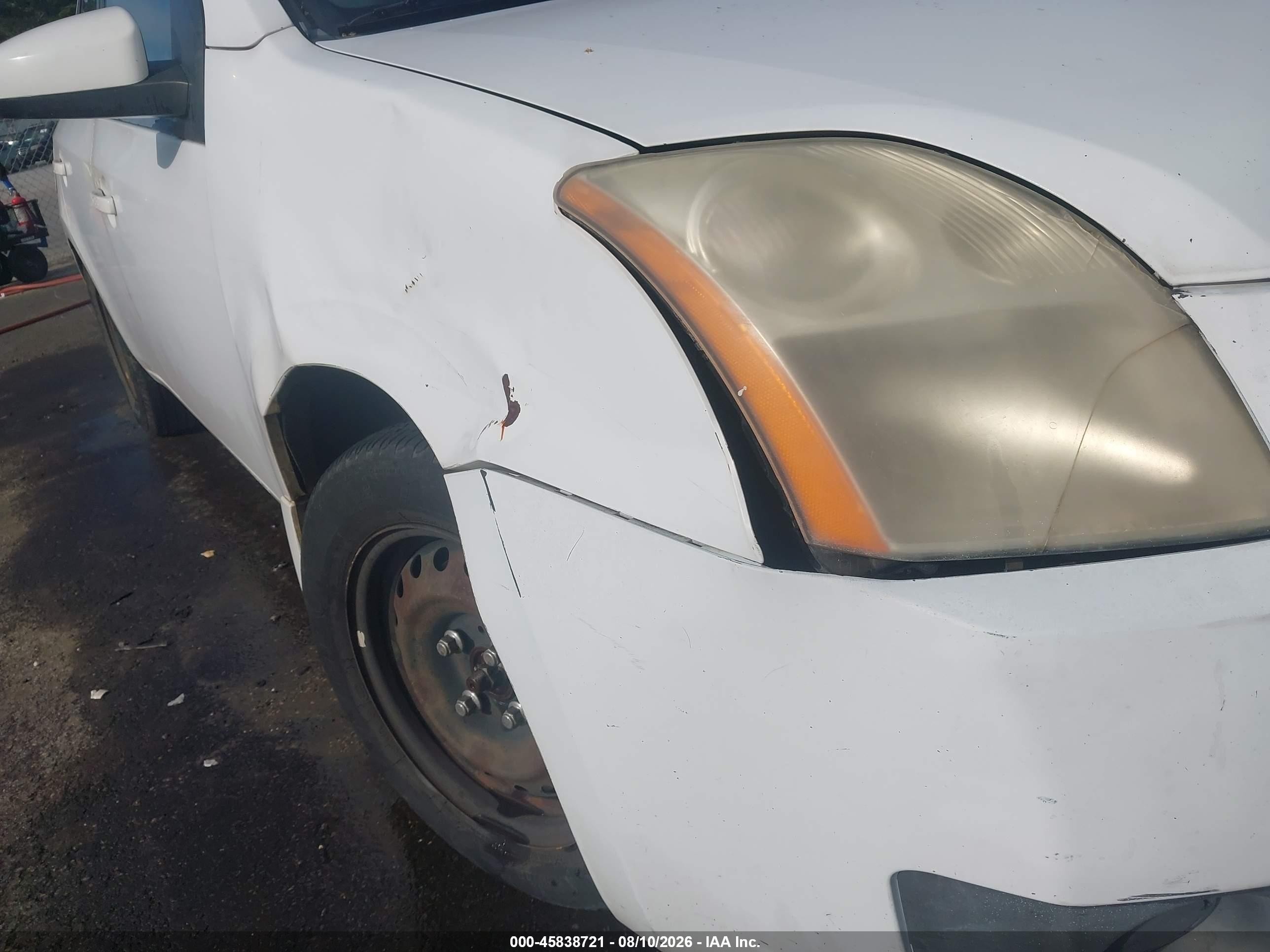 2007 Nissan Sentra 2.0 White vin: 3N1AB61E47L649800
