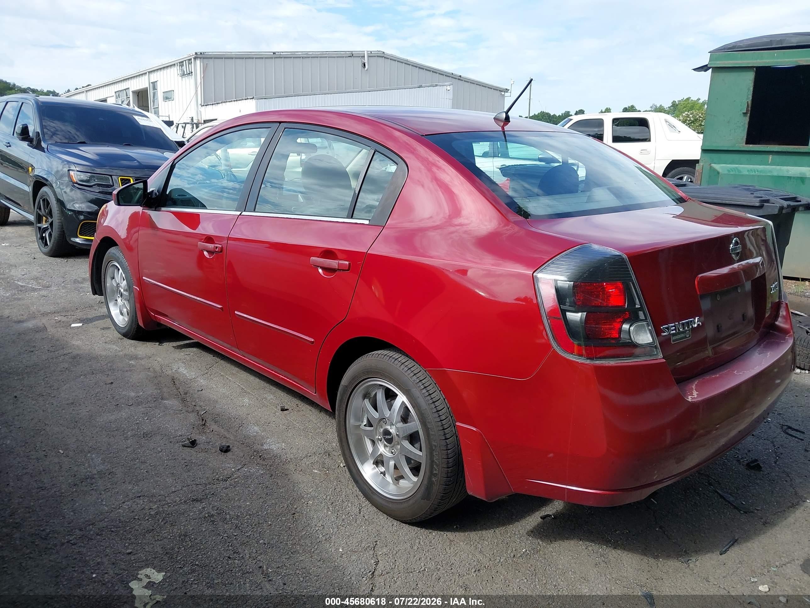 2007 Nissan Sentra 2.0s Red vin: 3N1AB61E47L663700