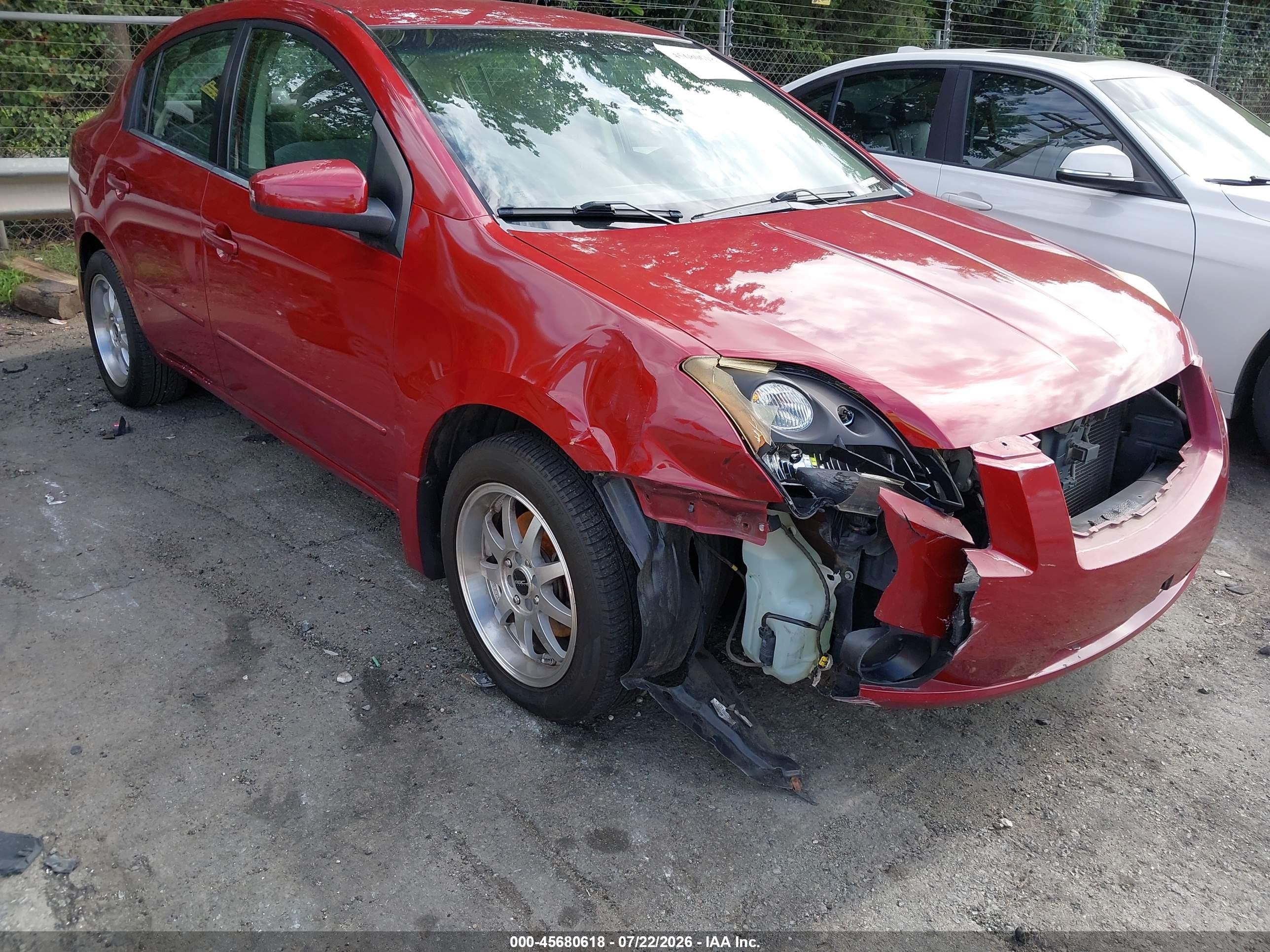 2007 Nissan Sentra 2.0s Red vin: 3N1AB61E47L663700