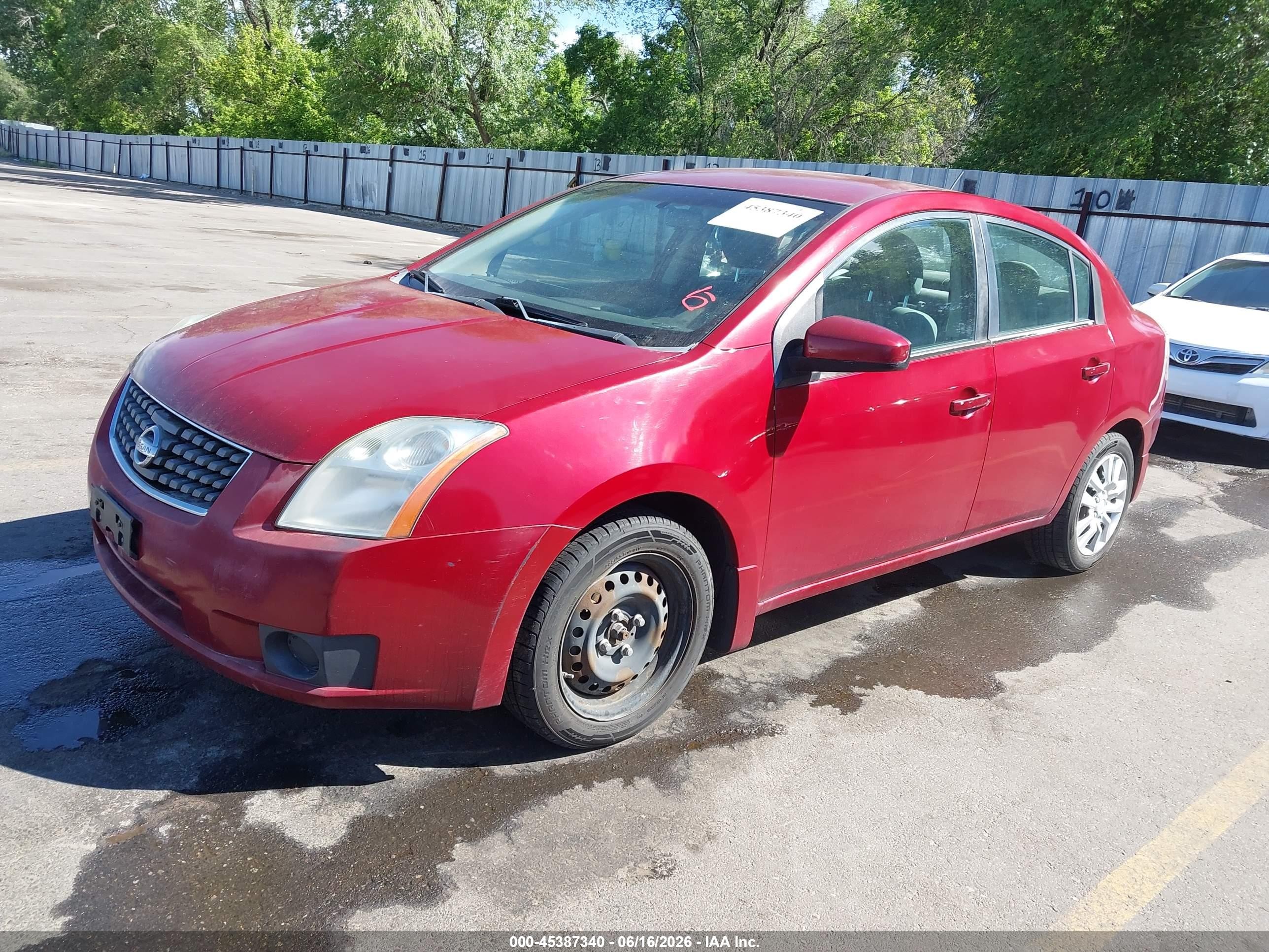2007 Nissan Sentra 2.0s Red vin: 3N1AB61E47L691531