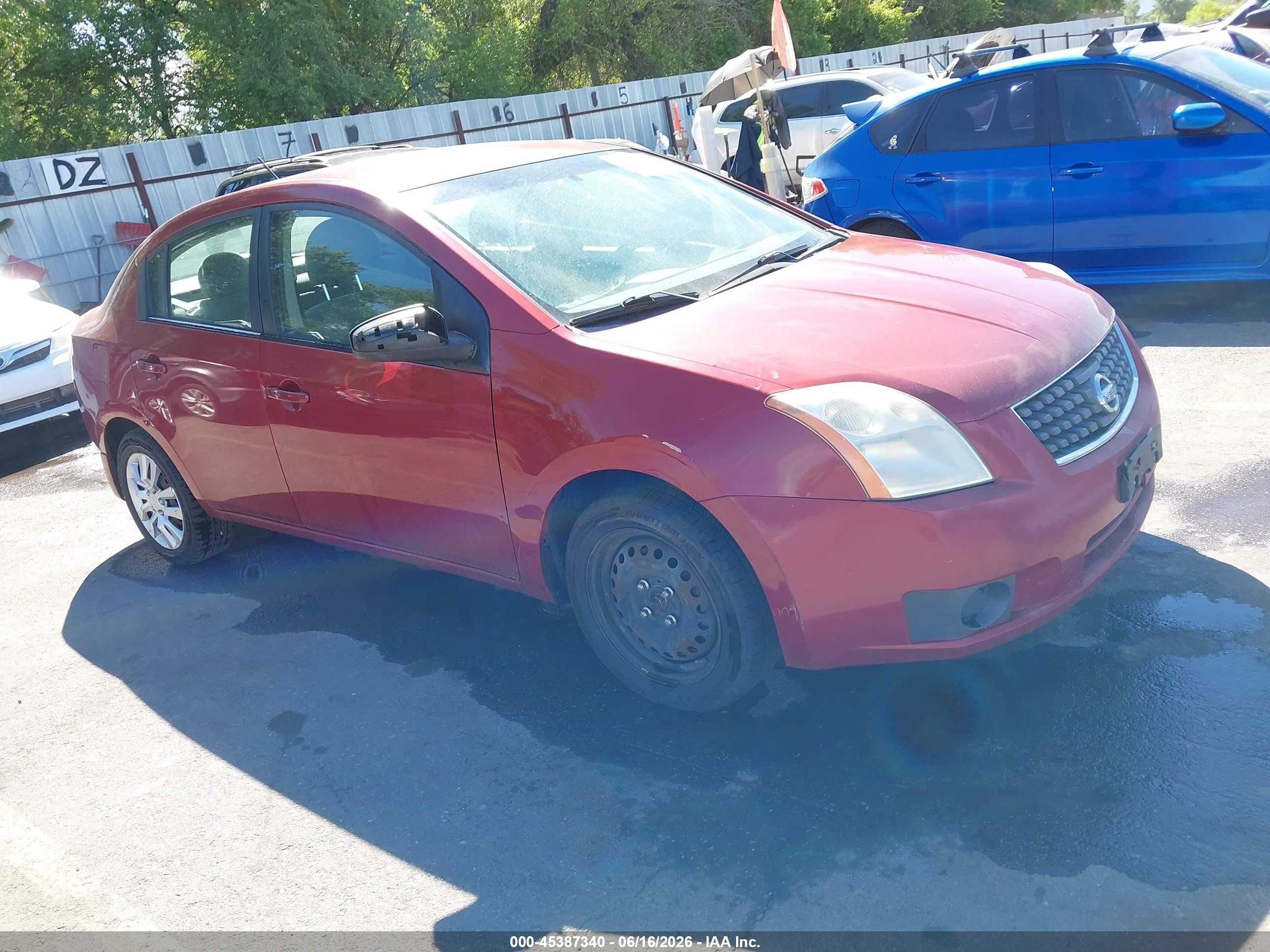 2007 Nissan Sentra 2.0s Red vin: 3N1AB61E47L691531