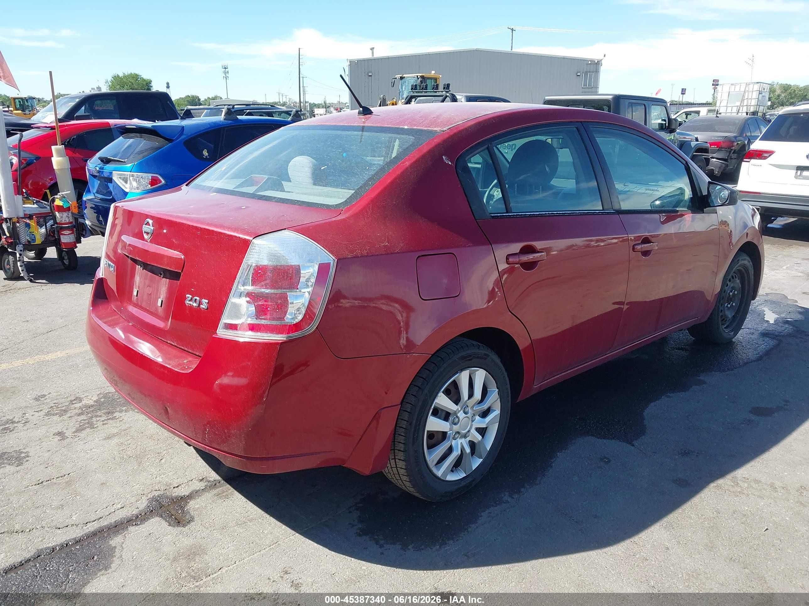 2007 Nissan Sentra 2.0s Red vin: 3N1AB61E47L691531