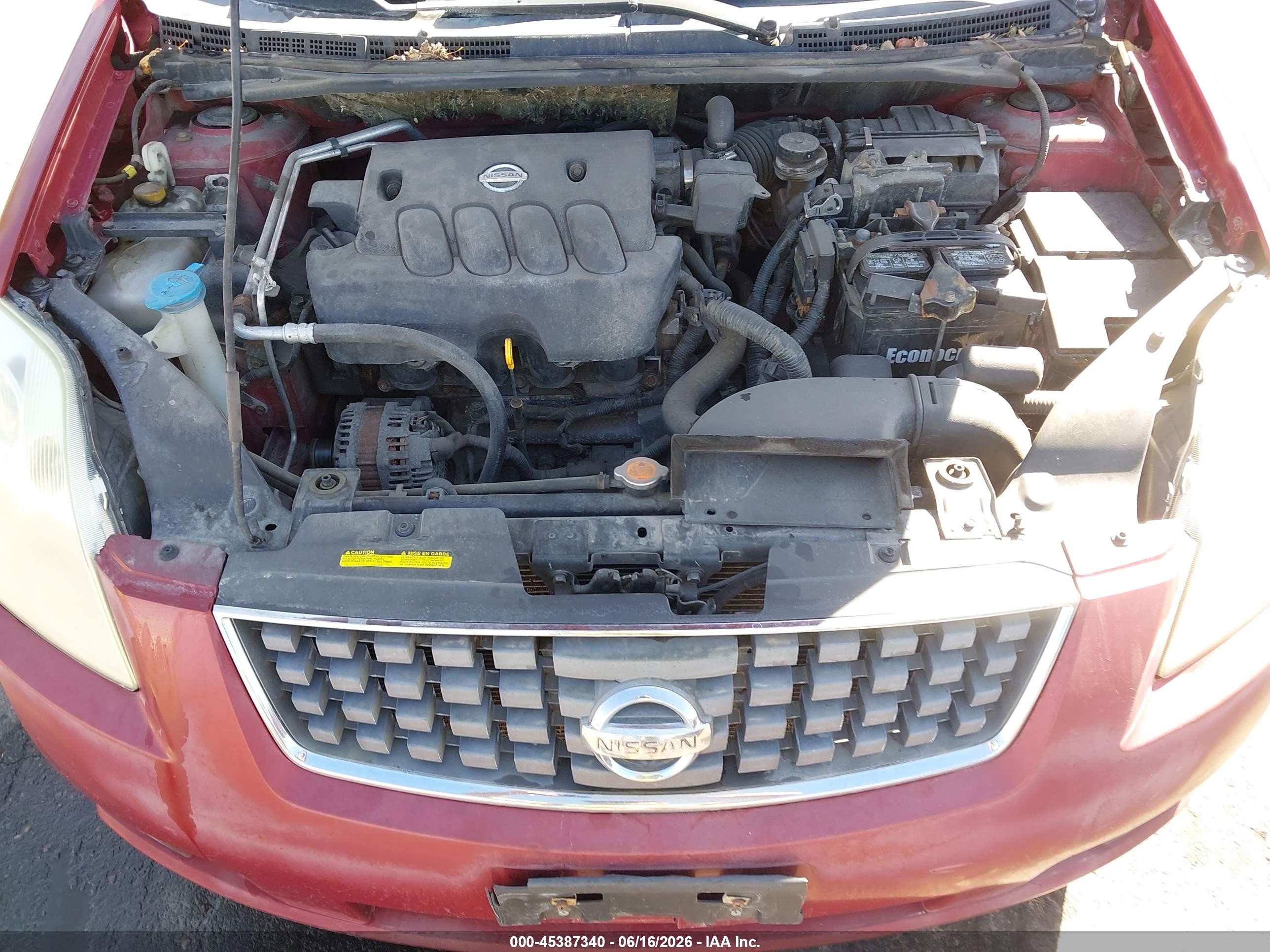 2007 Nissan Sentra 2.0s Red vin: 3N1AB61E47L691531