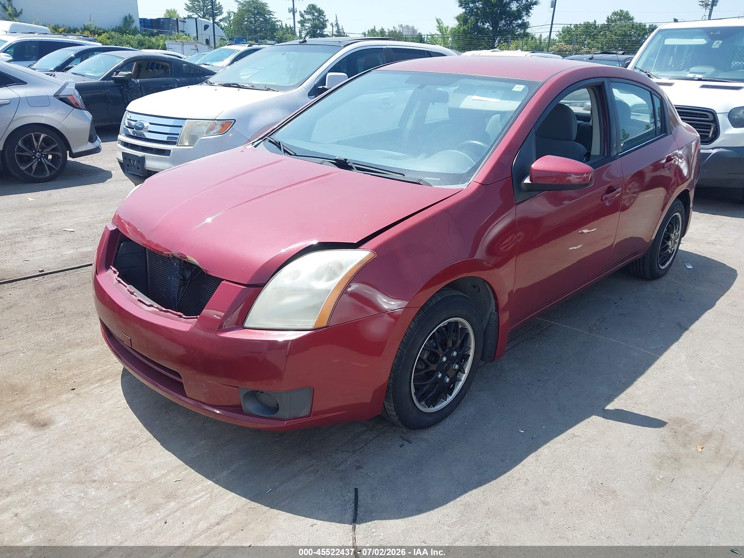 2007 Nissan Sentra 2.0 Burgundy vin: 3N1AB61E47L707467