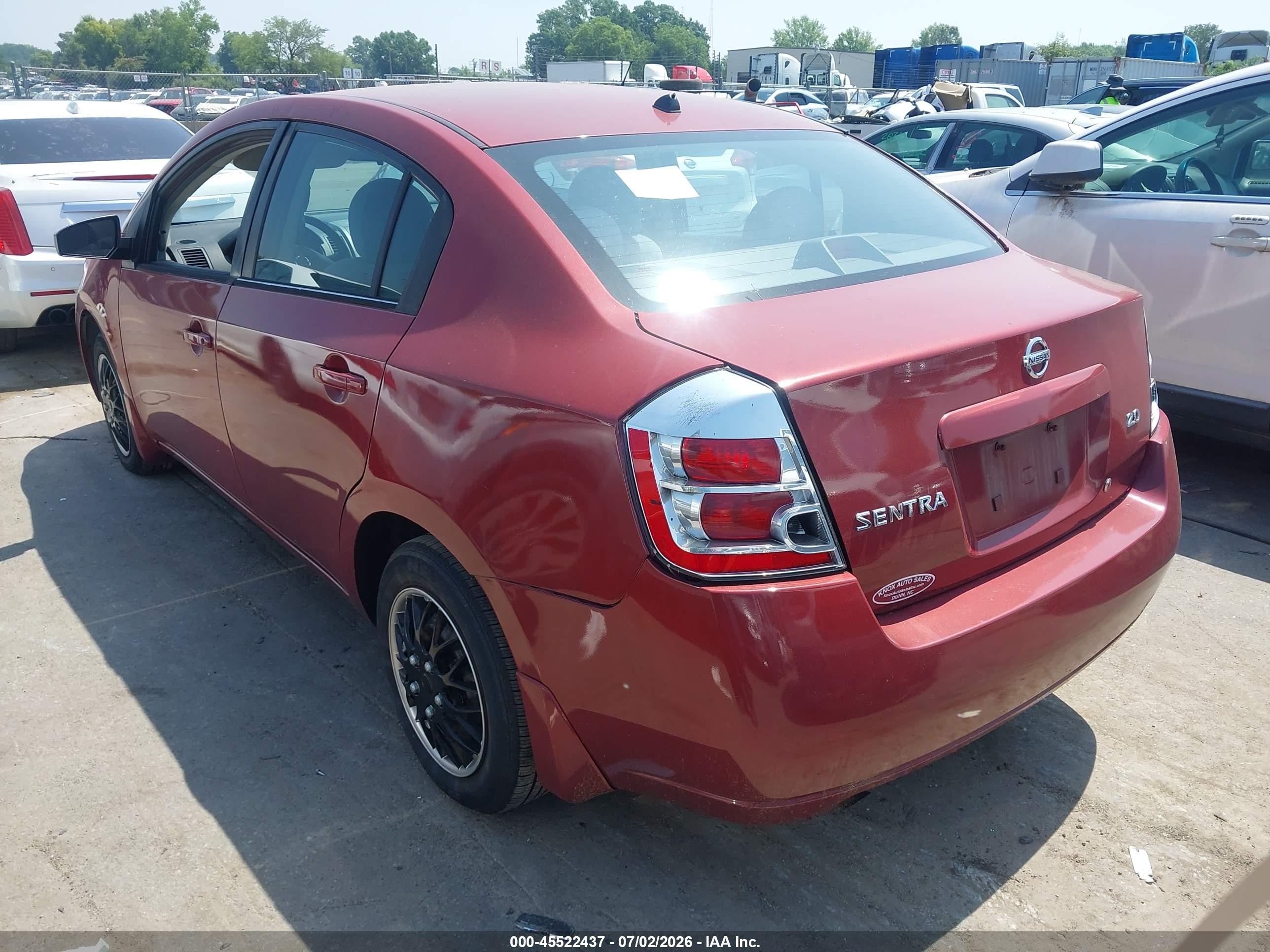 2007 Nissan Sentra 2.0 Burgundy vin: 3N1AB61E47L707467
