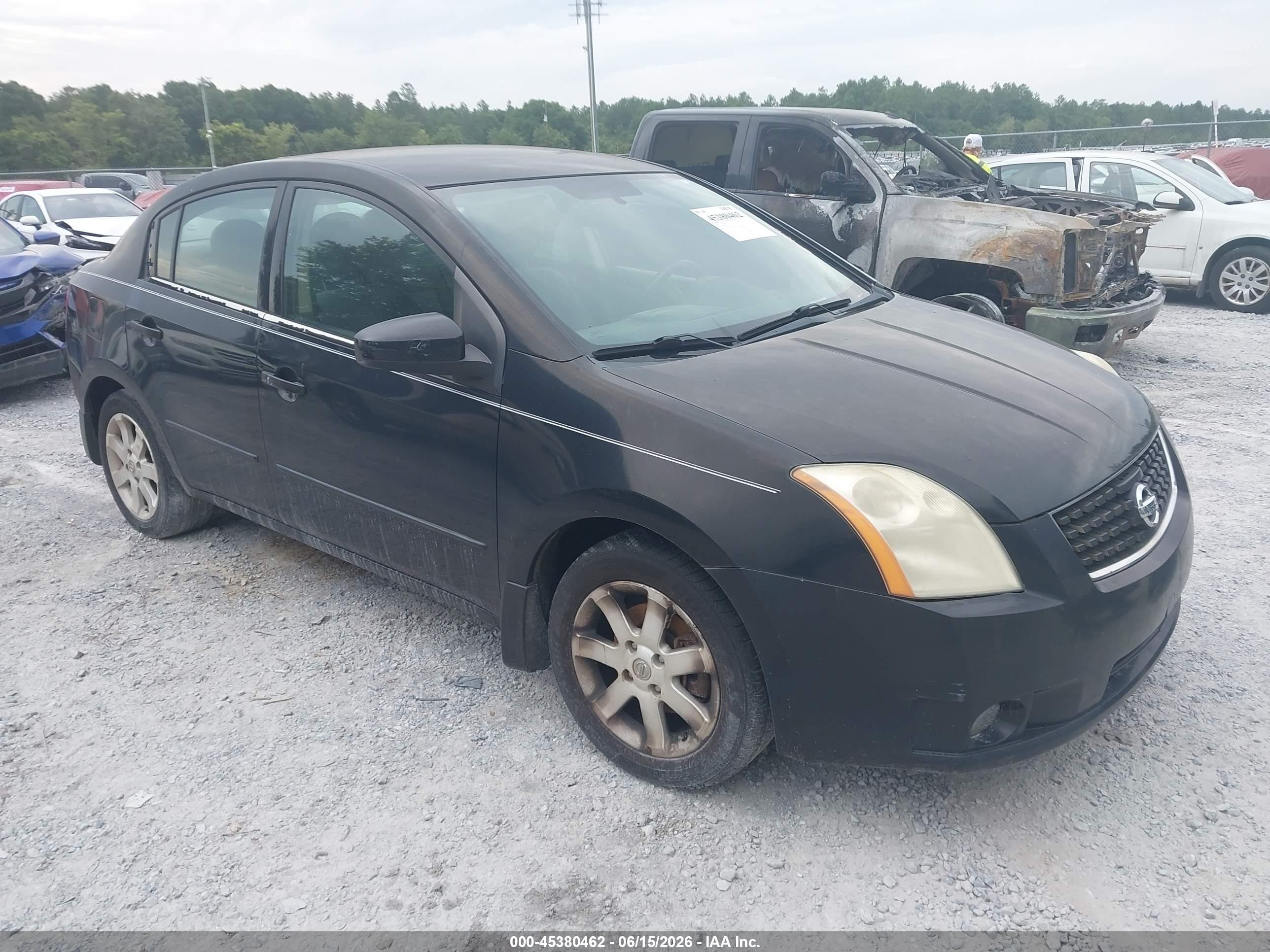 2008 Nissan Sentra 2.0 S Black vin: 3N1AB61E48L657218