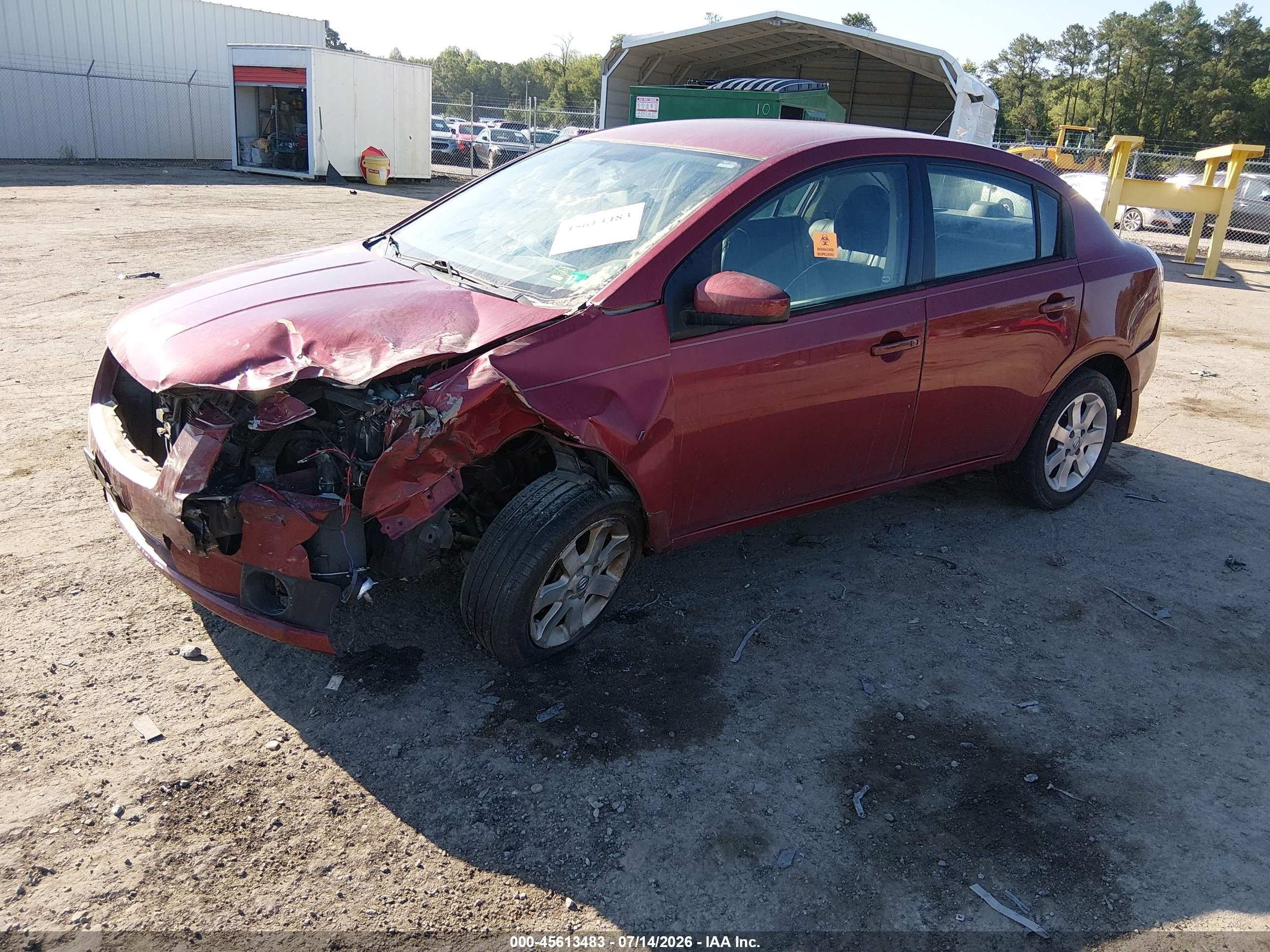 2008 Nissan Sentra 2.0 Sl Burgundy vin: 3N1AB61E48L710242