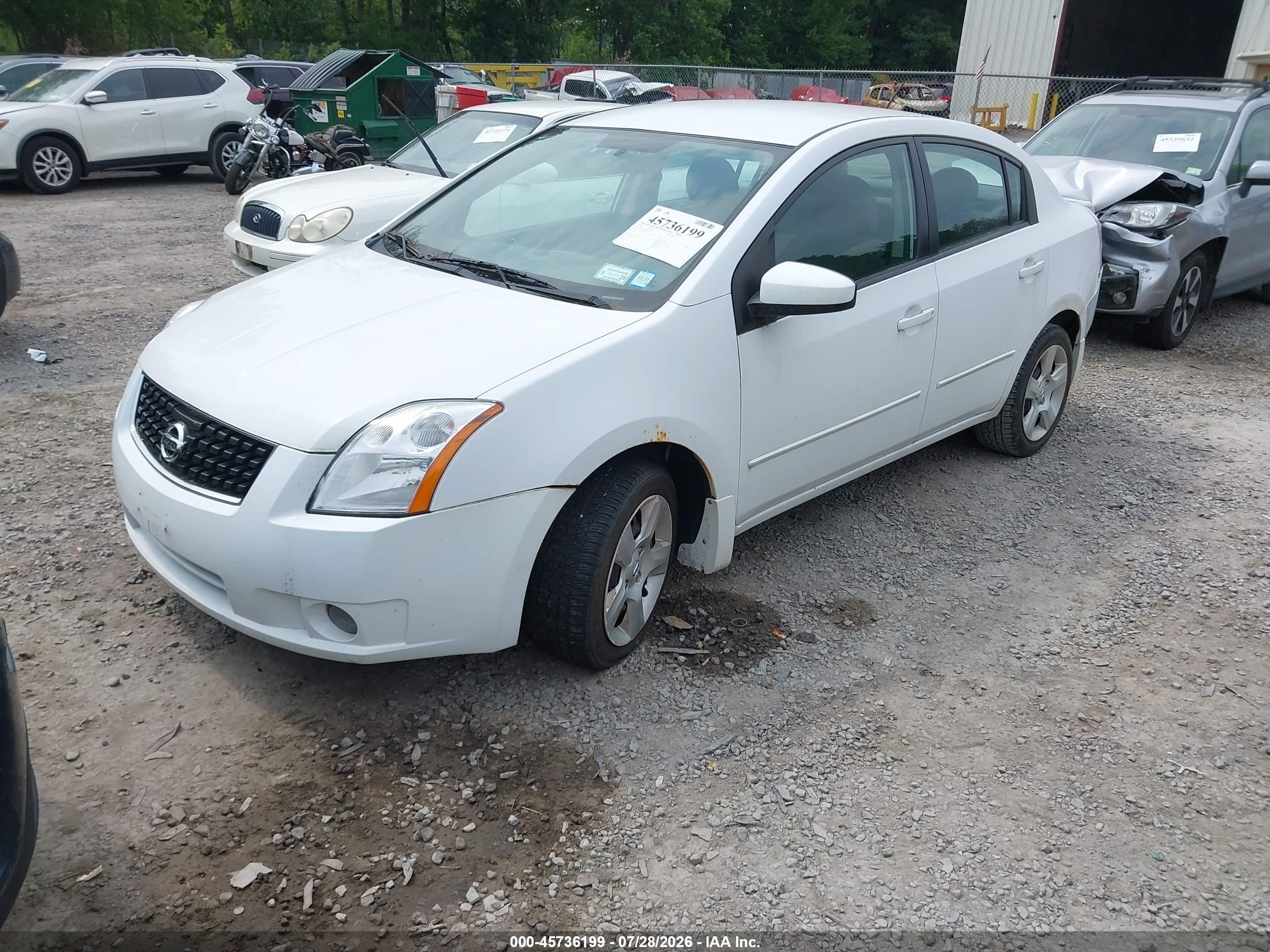 2008 Nissan Sentra 2.0 S White vin: 3N1AB61E68L736003