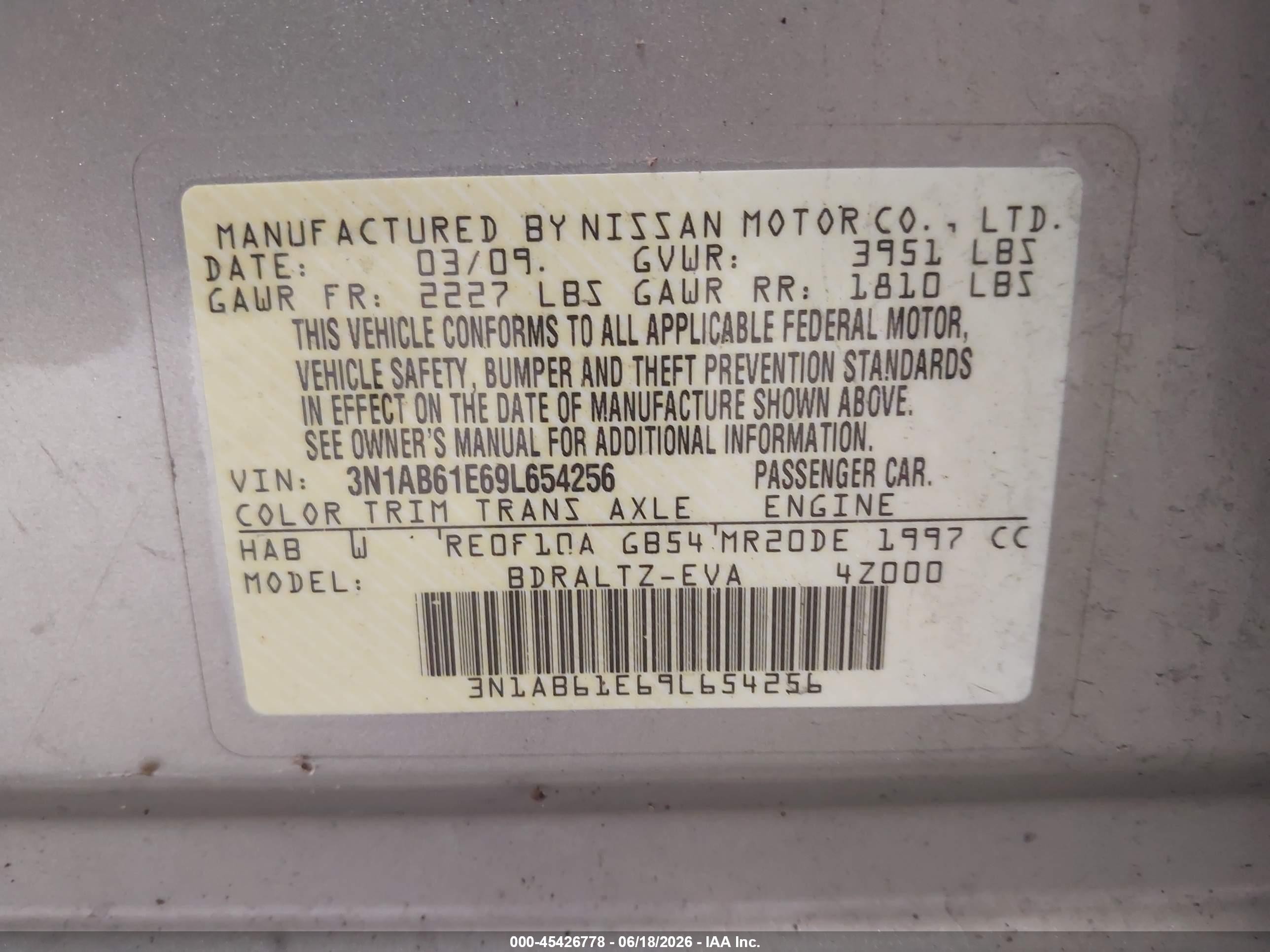 2009 Nissan Sentra 2.0s Желто-коричневый vin: 3N1AB61E69L654256