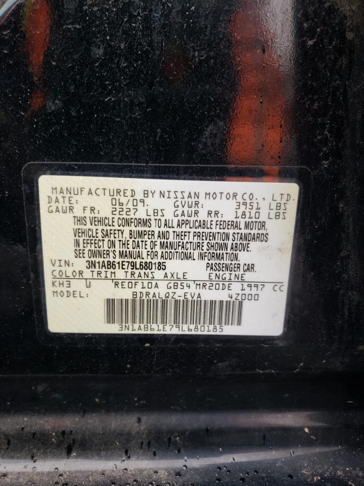 2009 Nissan Sentra Black vin: 3N1AB61E79L680185