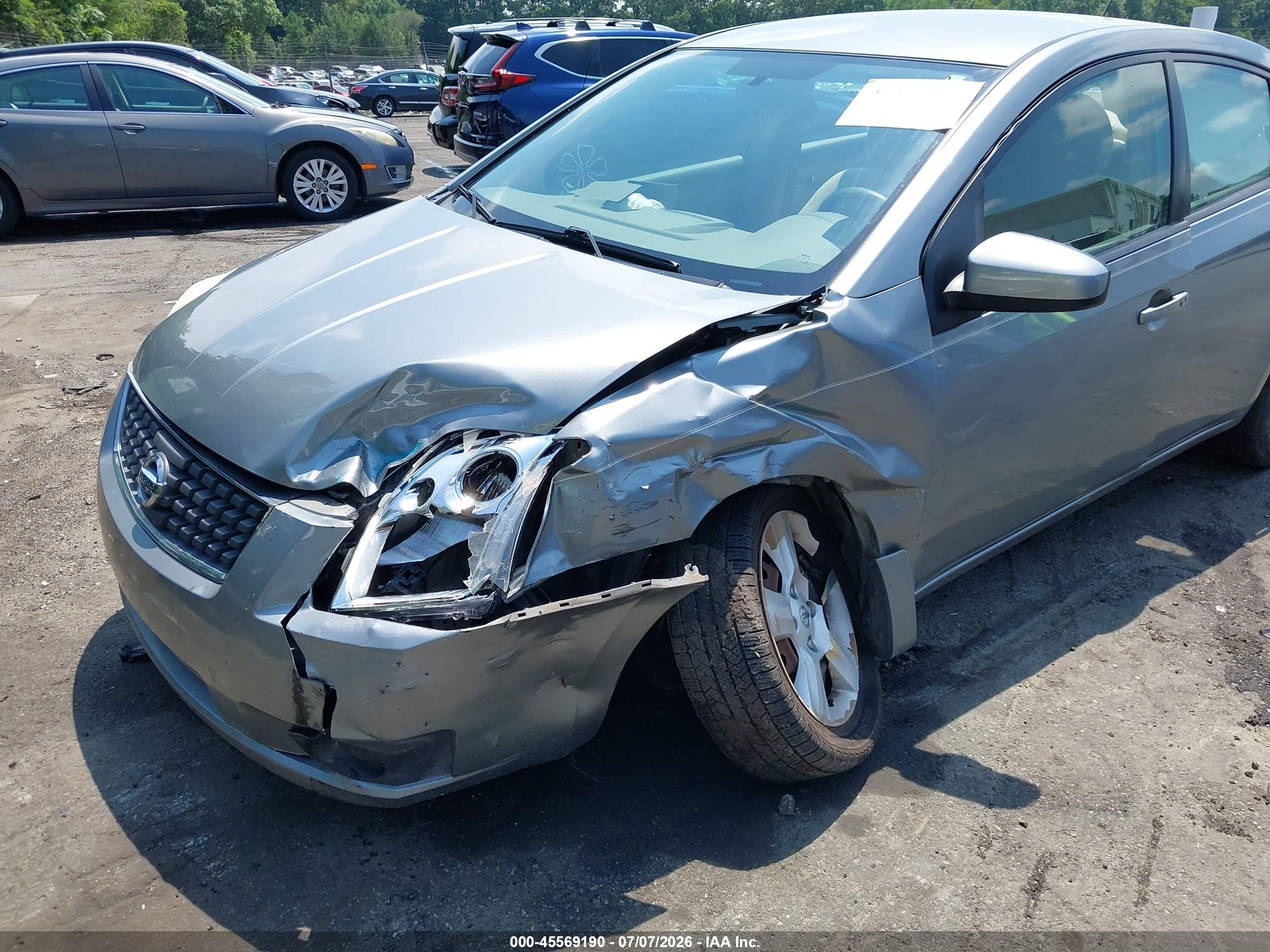 2007 Nissan Sentra 2.0s Серебряный vin: 3N1AB61E87L660816