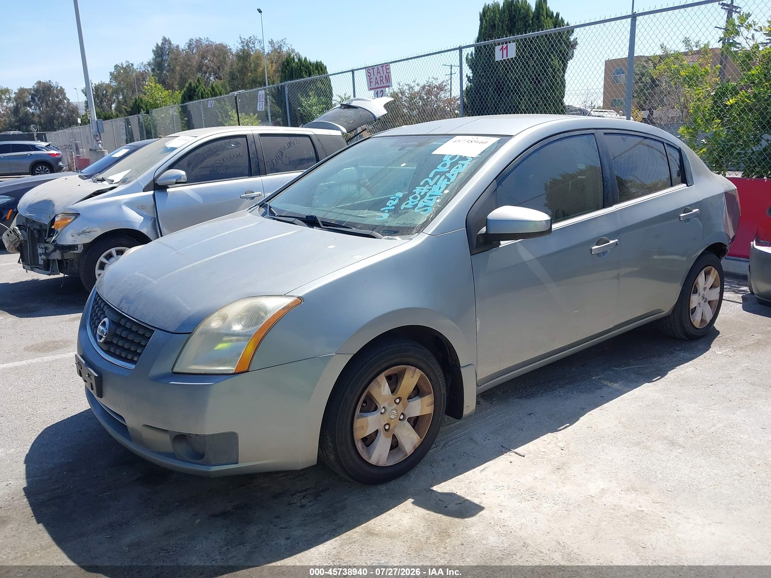 2007 Nissan Sentra 2.0 Silver vin: 3N1AB61E87L707553