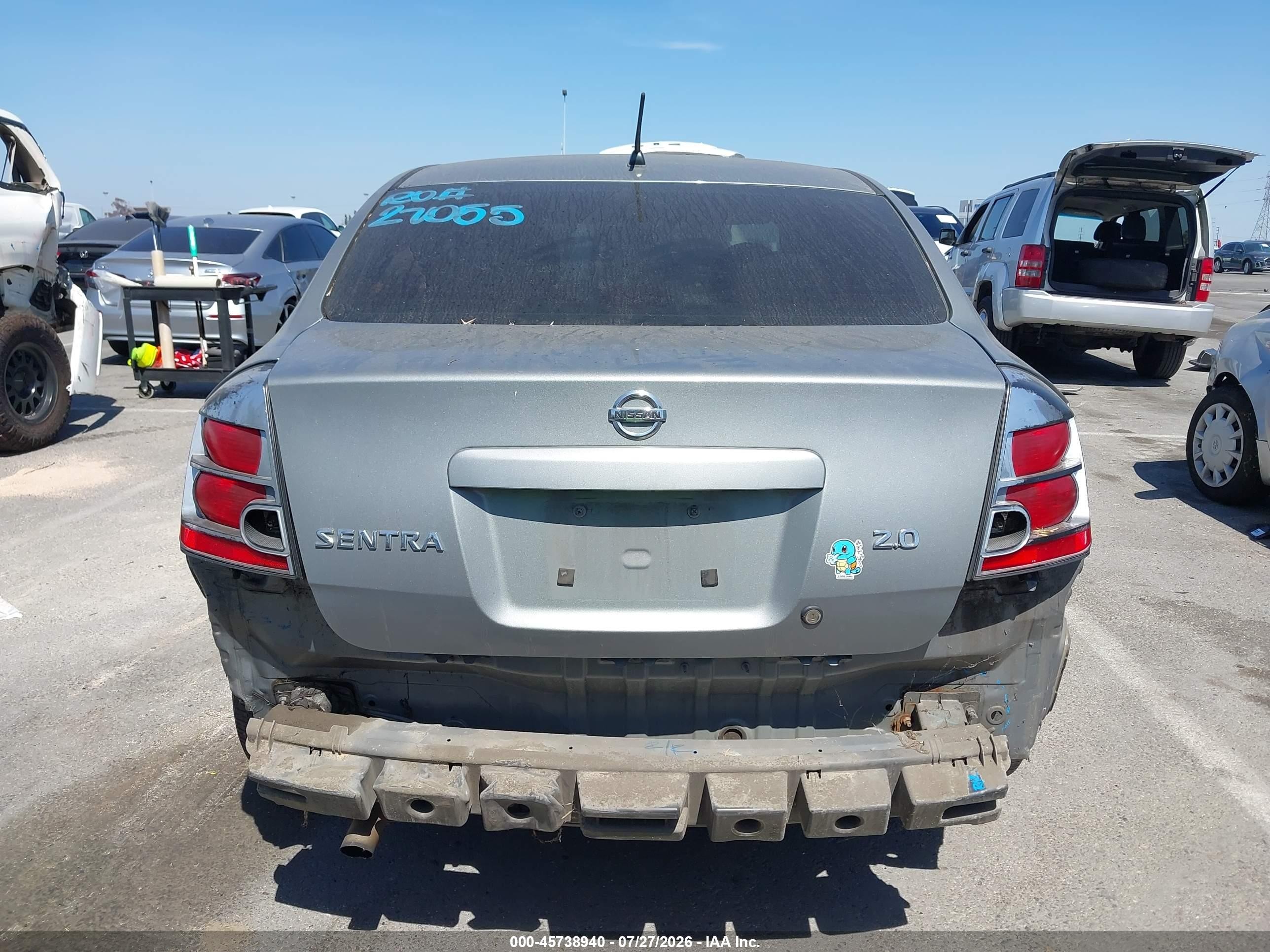 2007 Nissan Sentra 2.0 Silver vin: 3N1AB61E87L707553