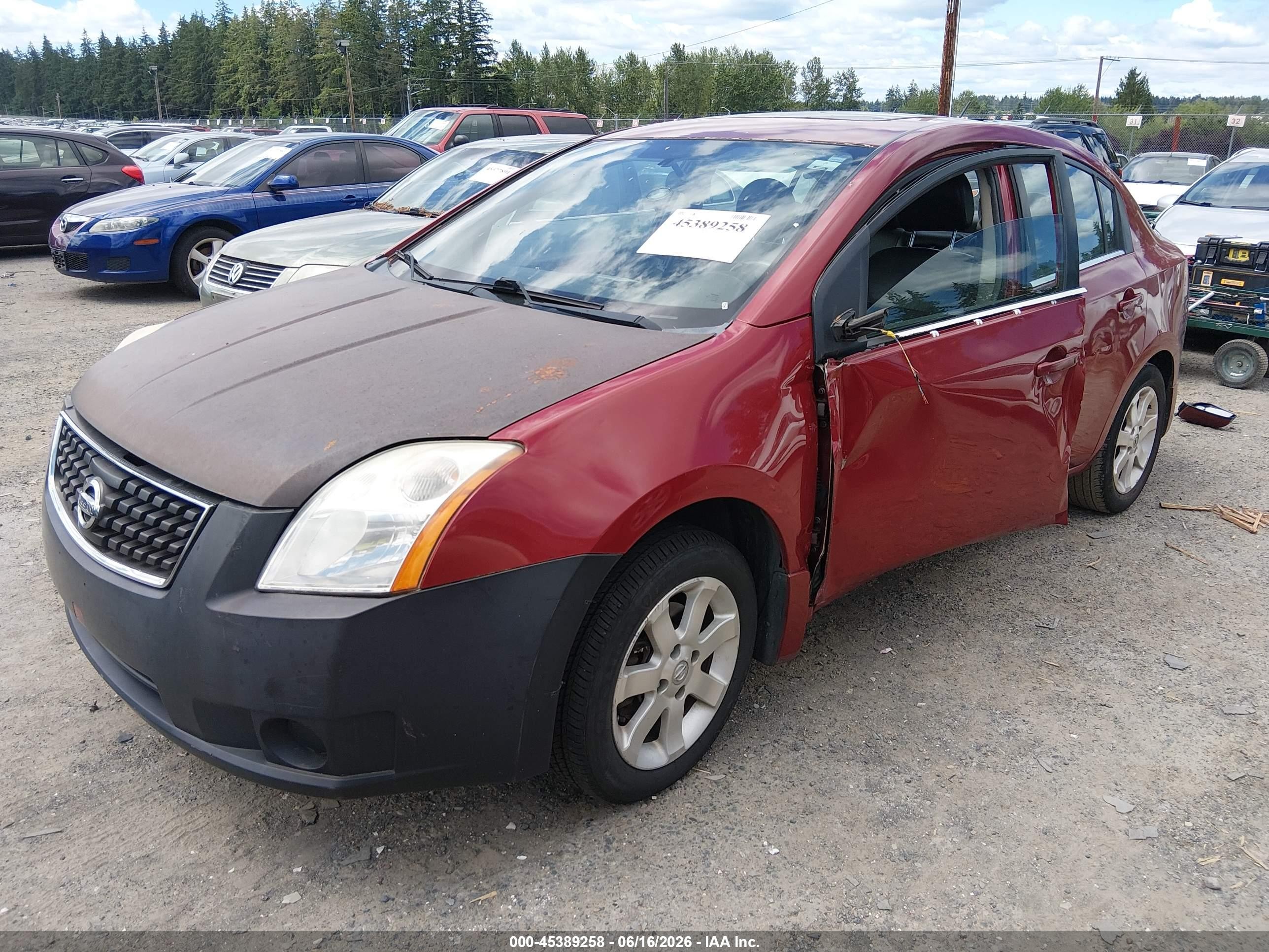 2007 Nissan Sentra 2.0sl Red vin: 3N1AB61E97L642745