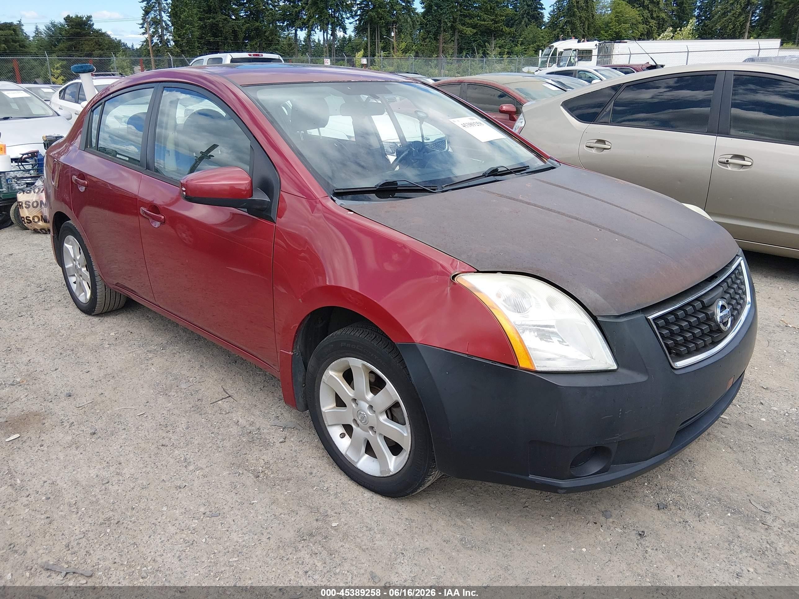 2007 Nissan Sentra 2.0sl Red vin: 3N1AB61E97L642745