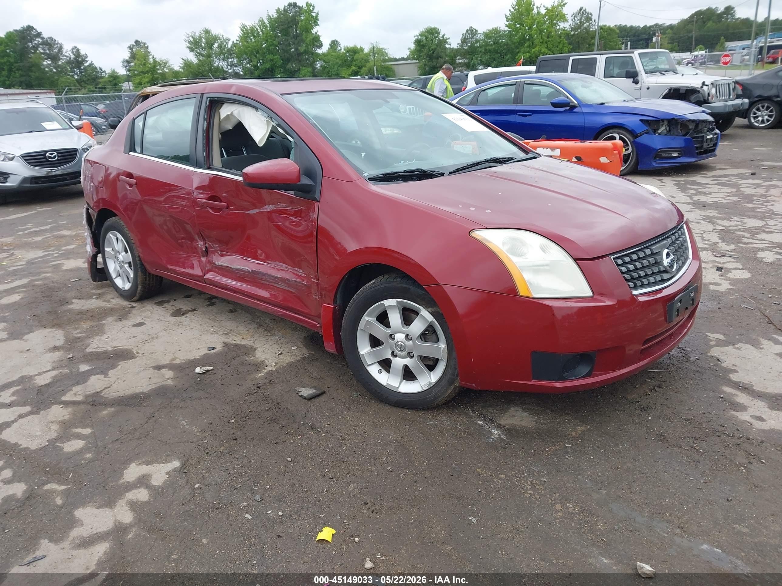 2008 Nissan Sentra 2.0s Red vin: 3N1AB61E98L687864