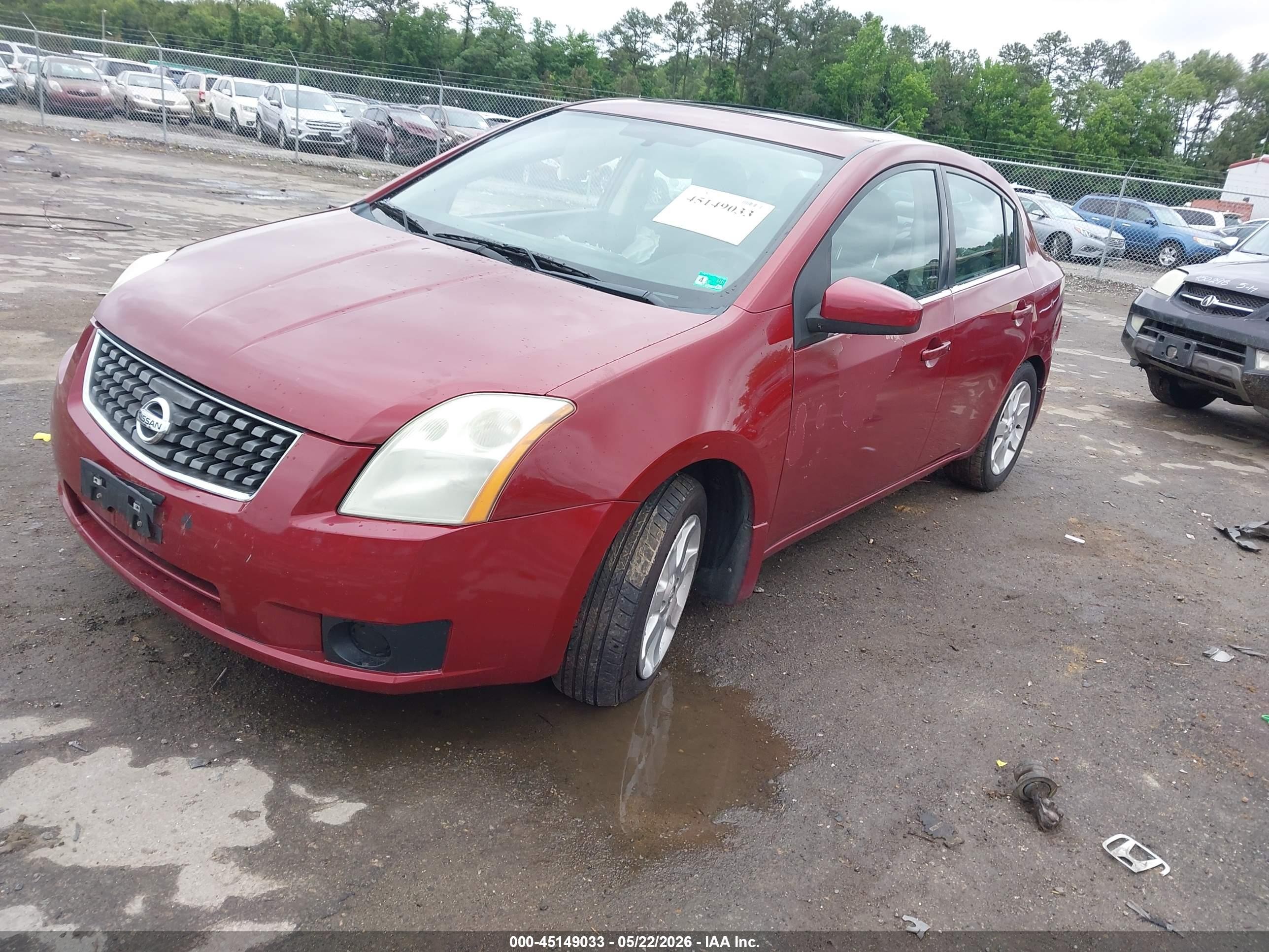 2008 Nissan Sentra 2.0s Red vin: 3N1AB61E98L687864