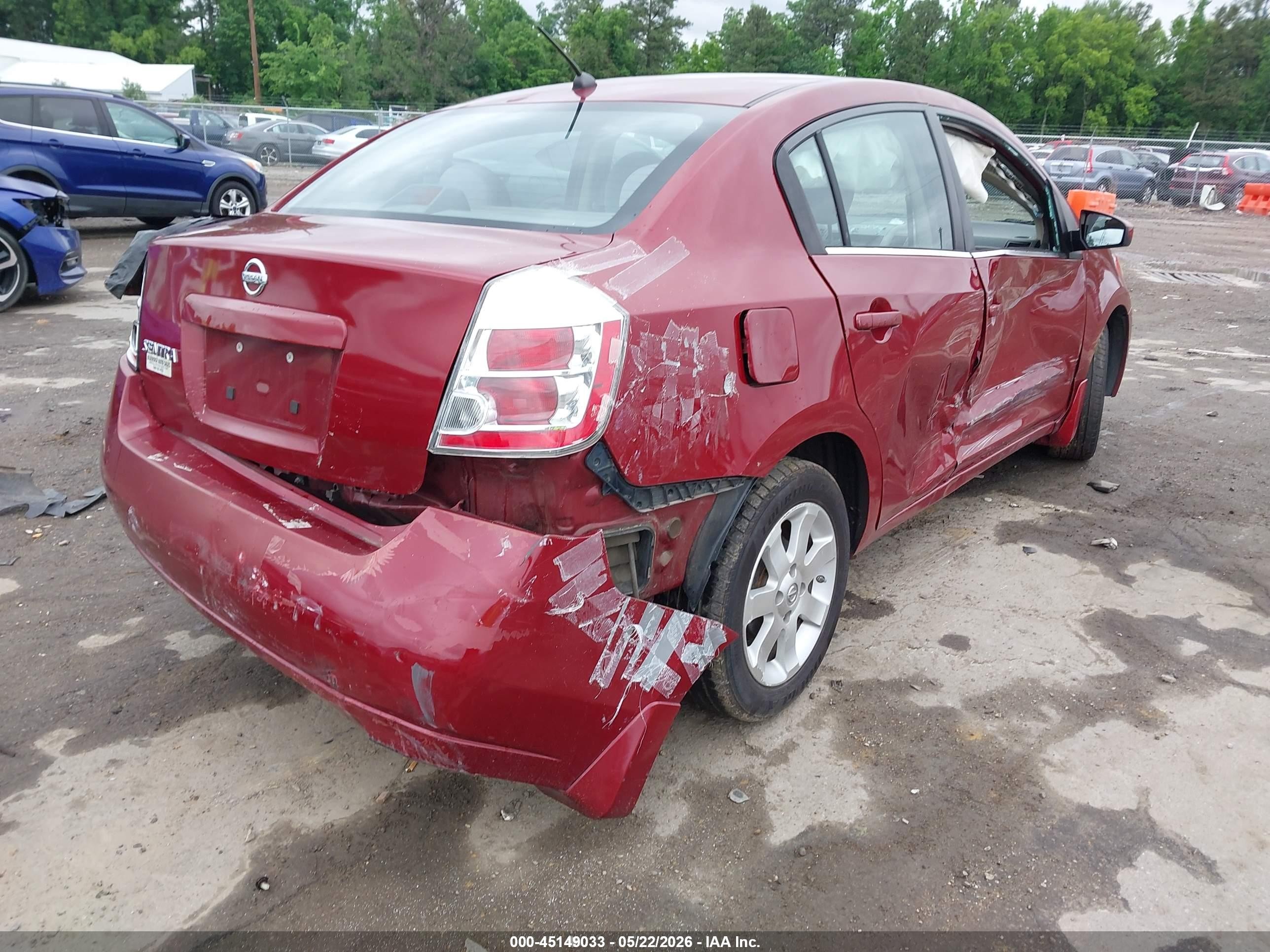 2008 Nissan Sentra 2.0s Red vin: 3N1AB61E98L687864