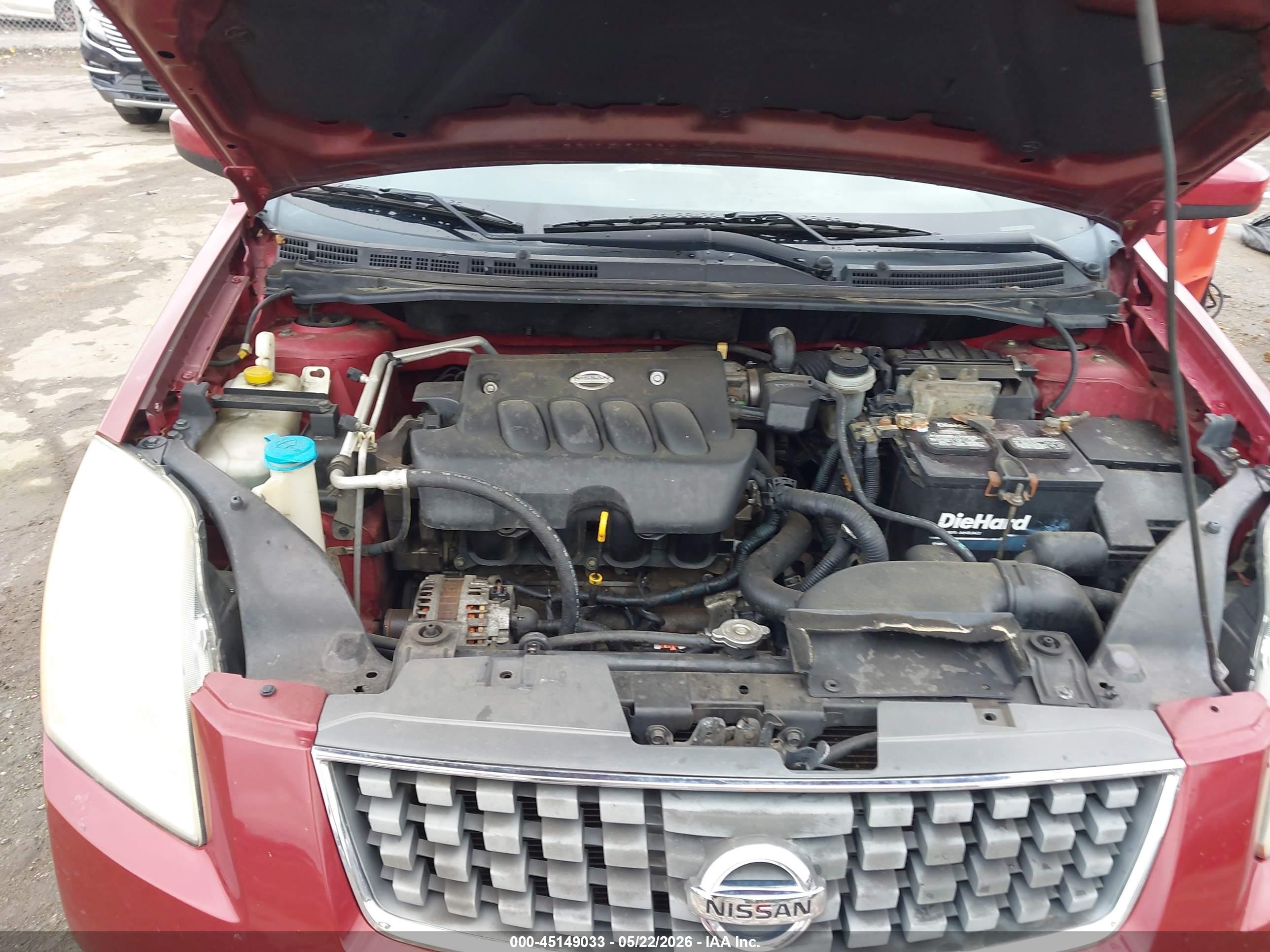 2008 Nissan Sentra 2.0s Red vin: 3N1AB61E98L687864