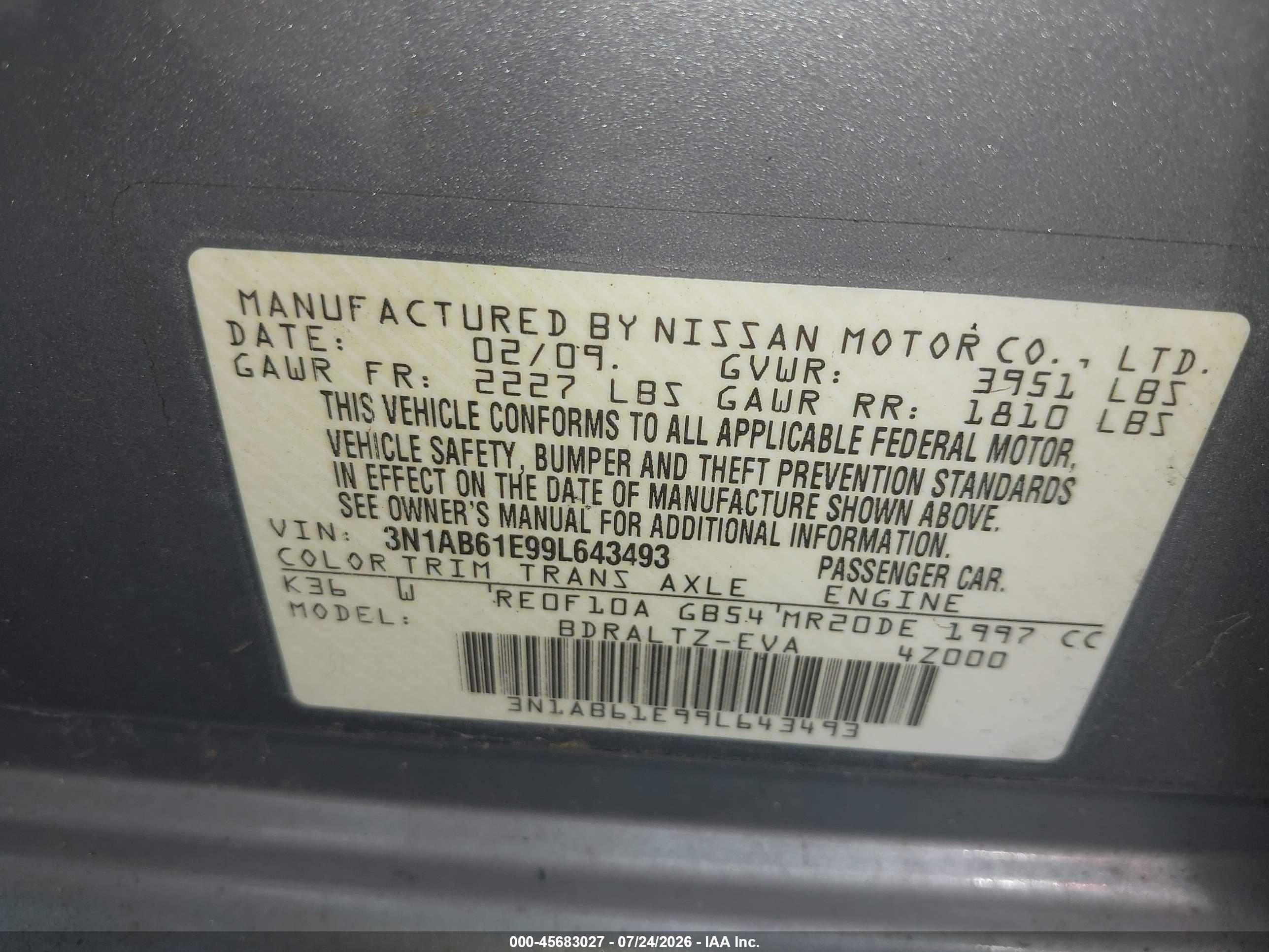 2009 Nissan Sentra 2.0s Silver vin: 3N1AB61E99L643493