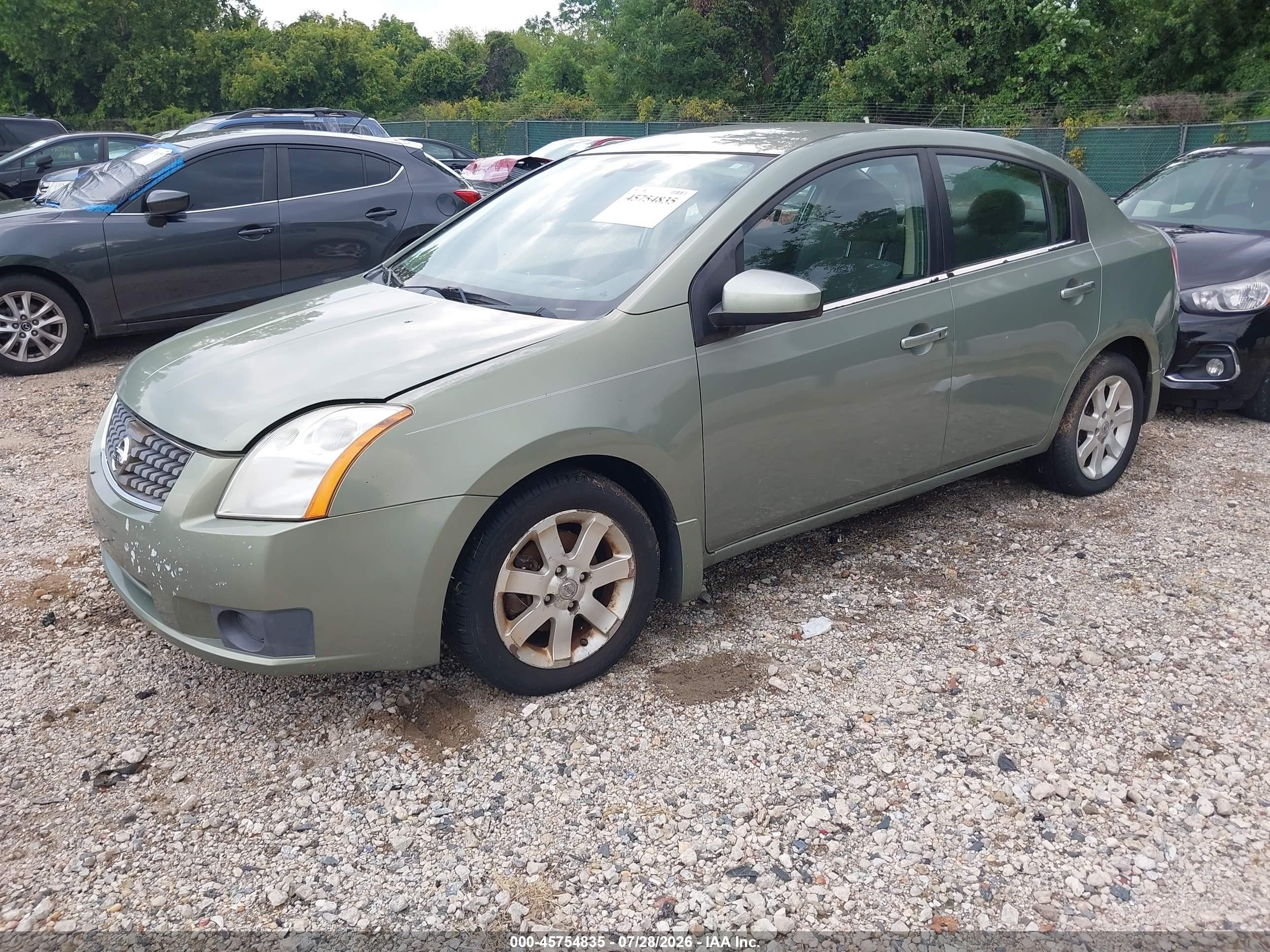 2007 Nissan Sentra 2.0s Green vin: 3N1AB61EX7L683725