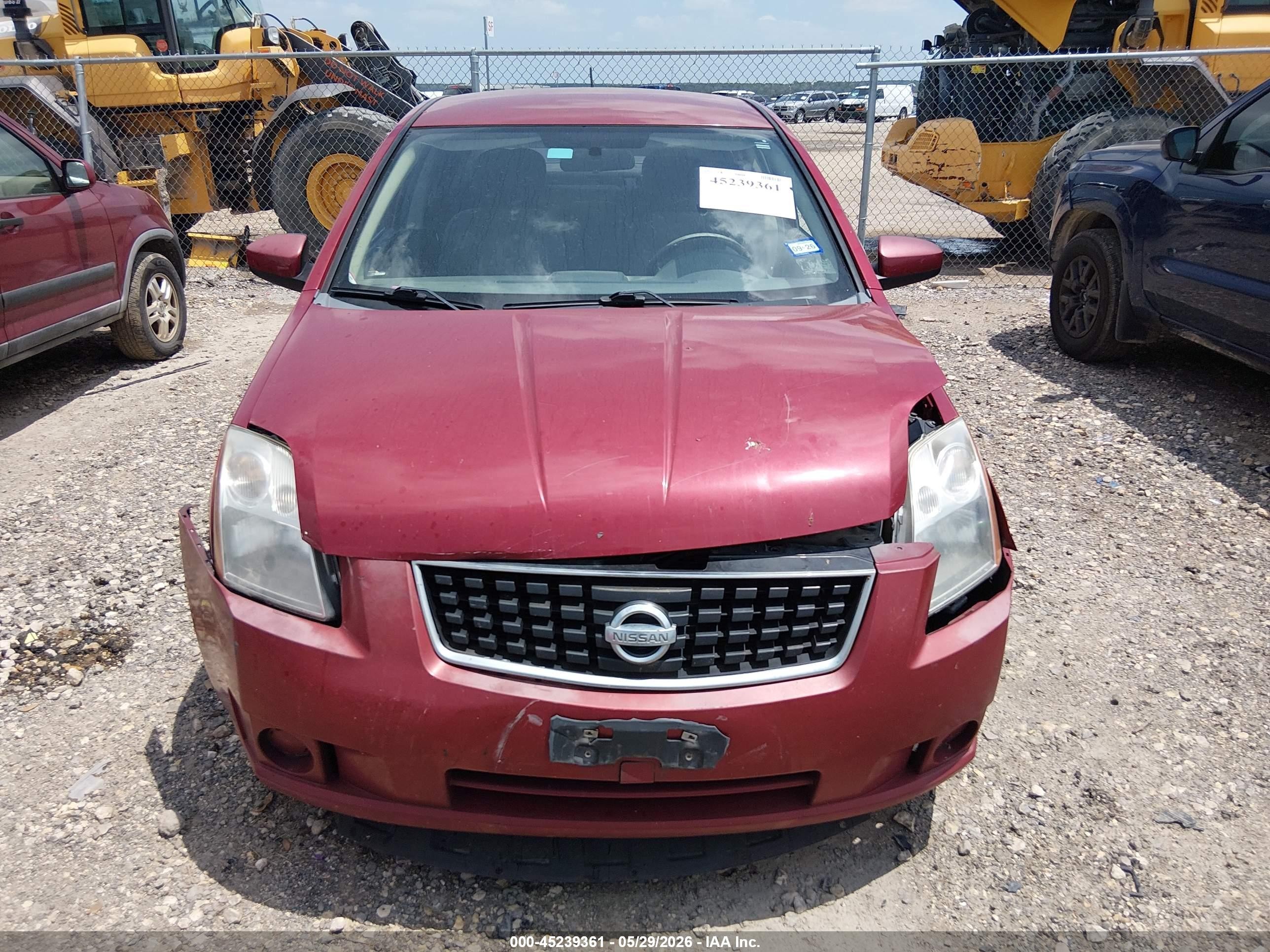 2008 Nissan Sentra 2.0 Maroon vin: 3N1AB61EX8L626961