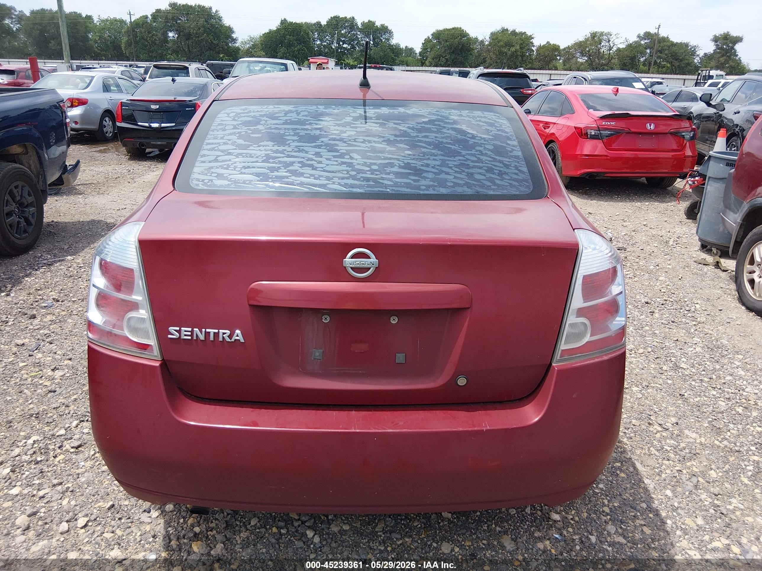 2008 Nissan Sentra 2.0 Maroon vin: 3N1AB61EX8L626961