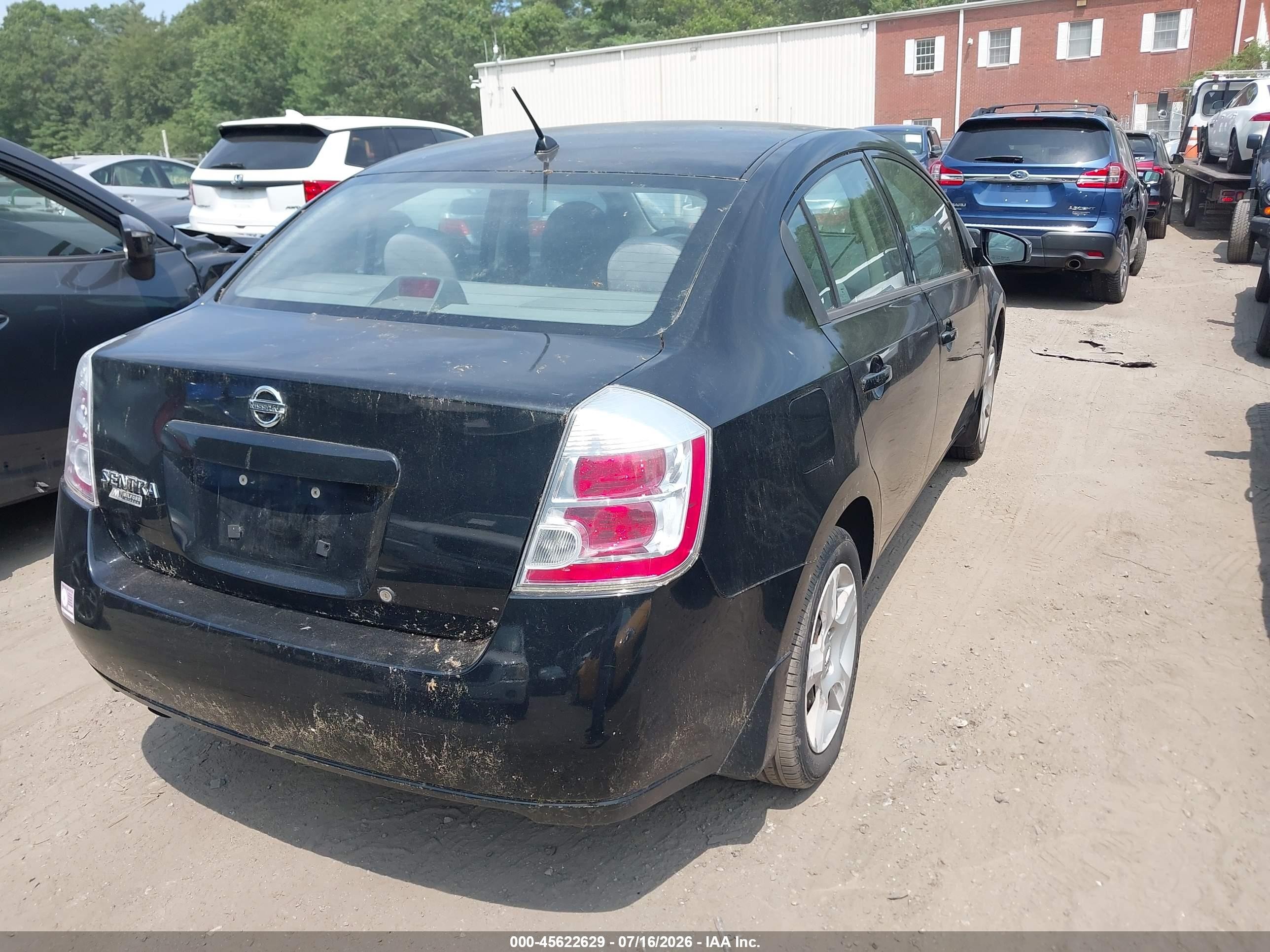 2008 Nissan Sentra 2.0 S Black vin: 3N1AB61EX8L722119