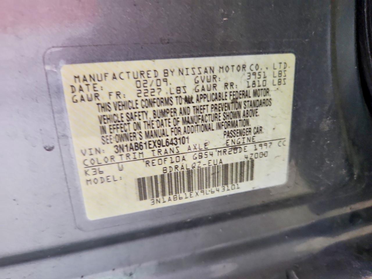 2009 Nissan Sentra 2.0 Silver vin: 3N1AB61EX9L643101