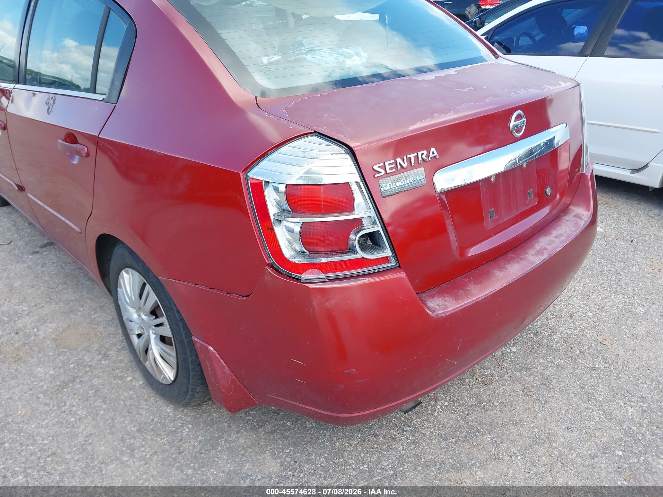 2010 Nissan Sentra 2.0 Burgundy vin: 3N1AB6AP0AL604989