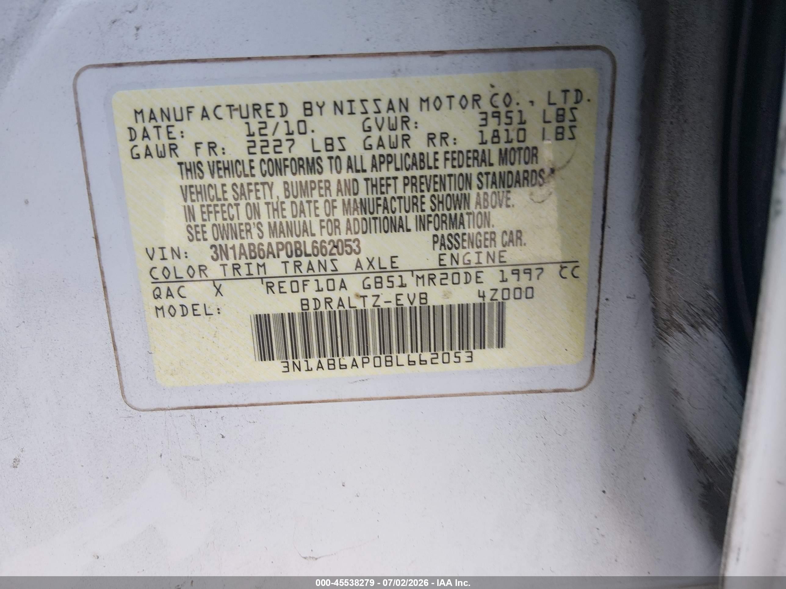 2011 Nissan Sentra 2.0sr White vin: 3N1AB6AP0BL662053