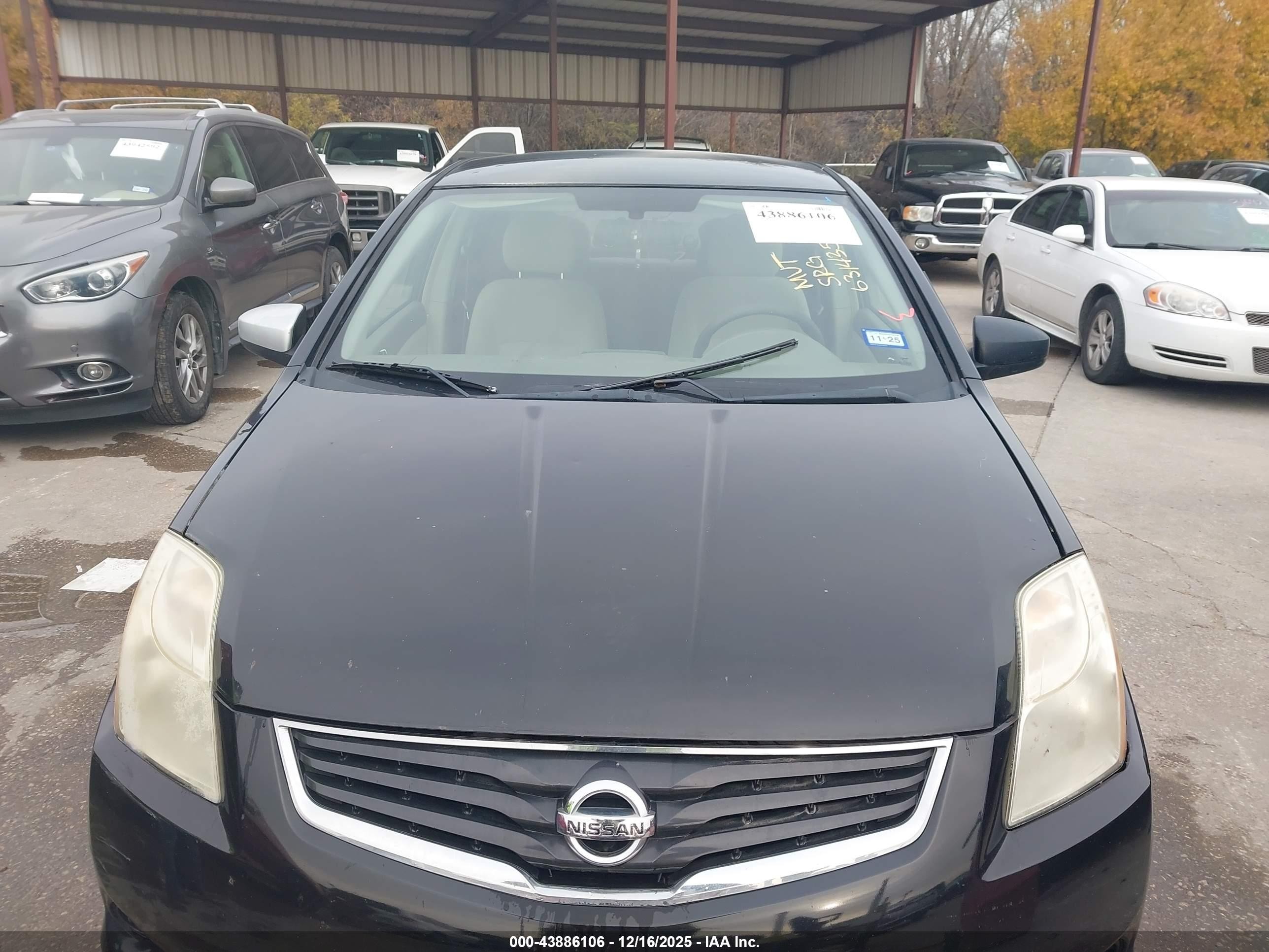 2012 Nissan Sentra 2.0 S Black vin: 3N1AB6AP0CL631435