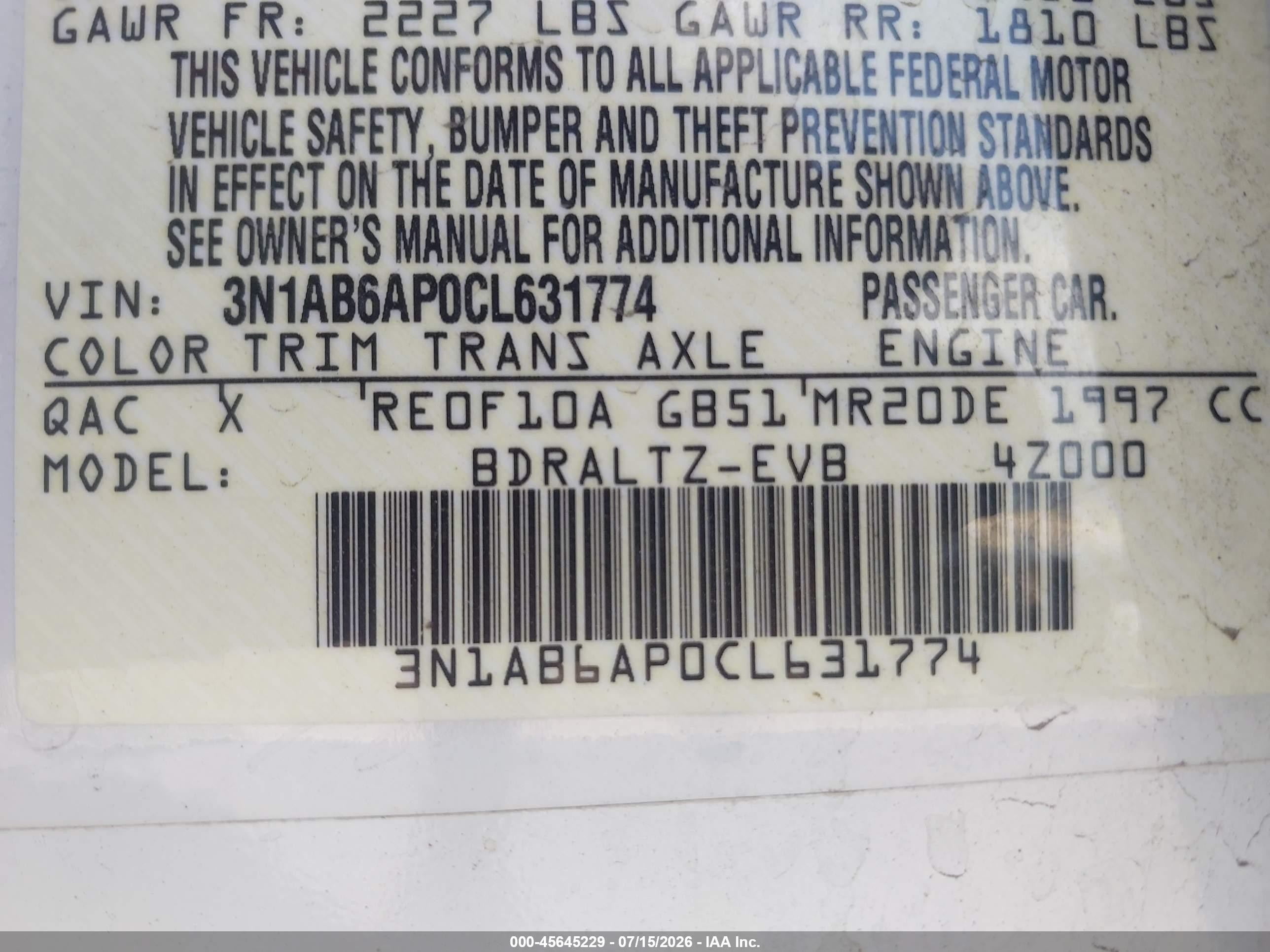2012 Nissan Sentra 2.0 Sr White vin: 3N1AB6AP0CL631774