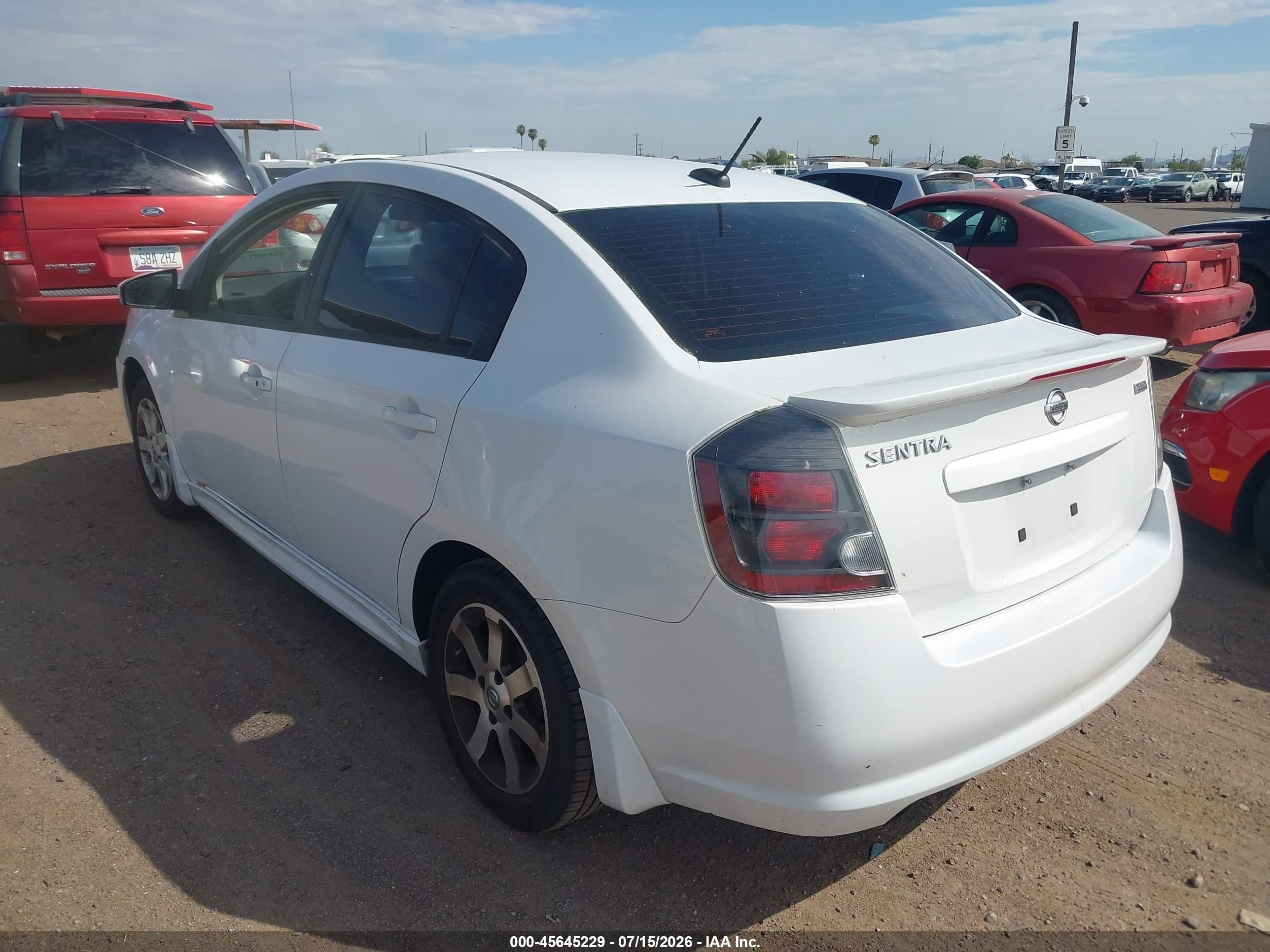 2012 Nissan Sentra 2.0 Sr White vin: 3N1AB6AP0CL631774