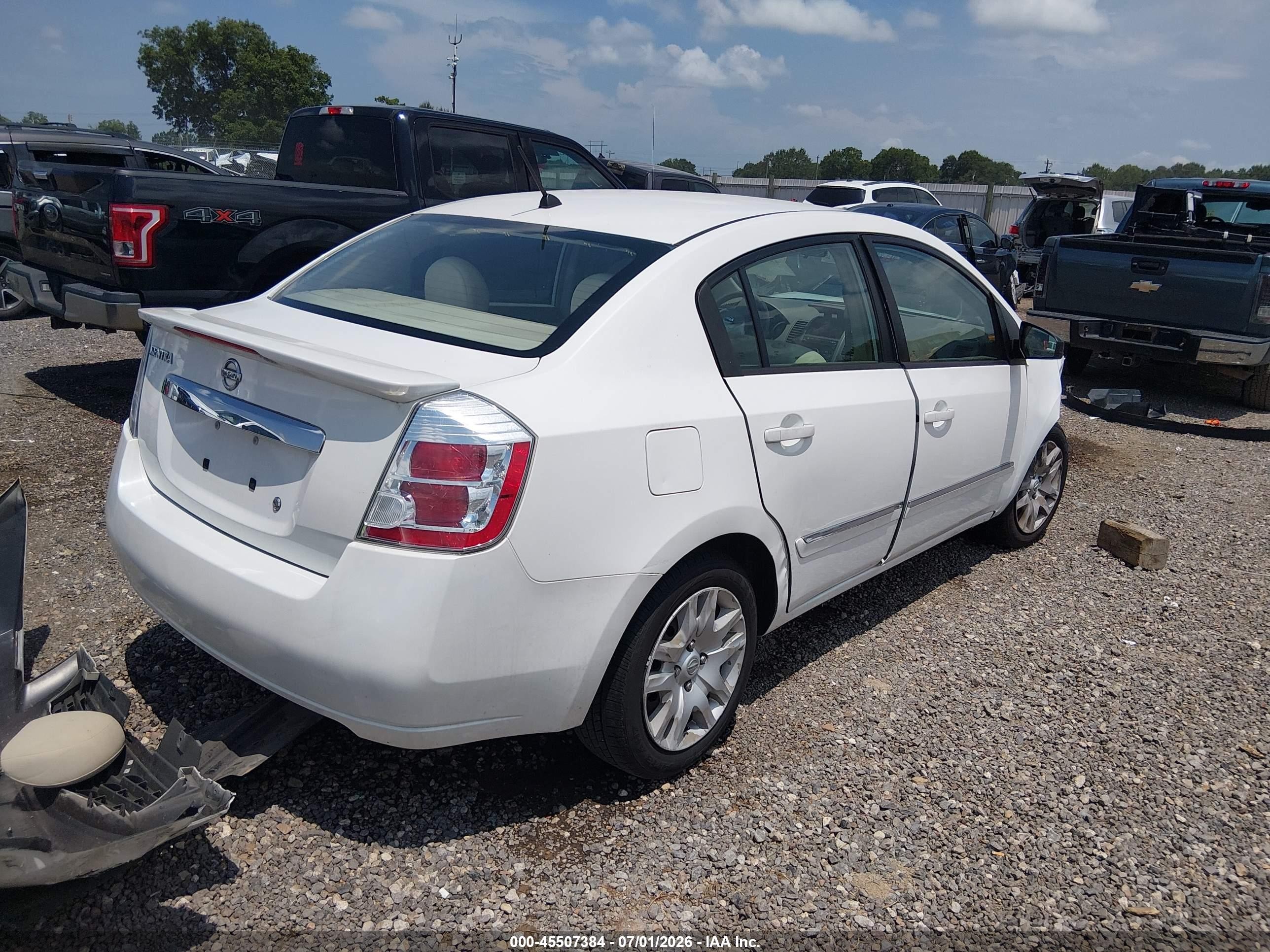 2012 Nissan Sentra 2.0 S White vin: 3N1AB6AP0CL664046