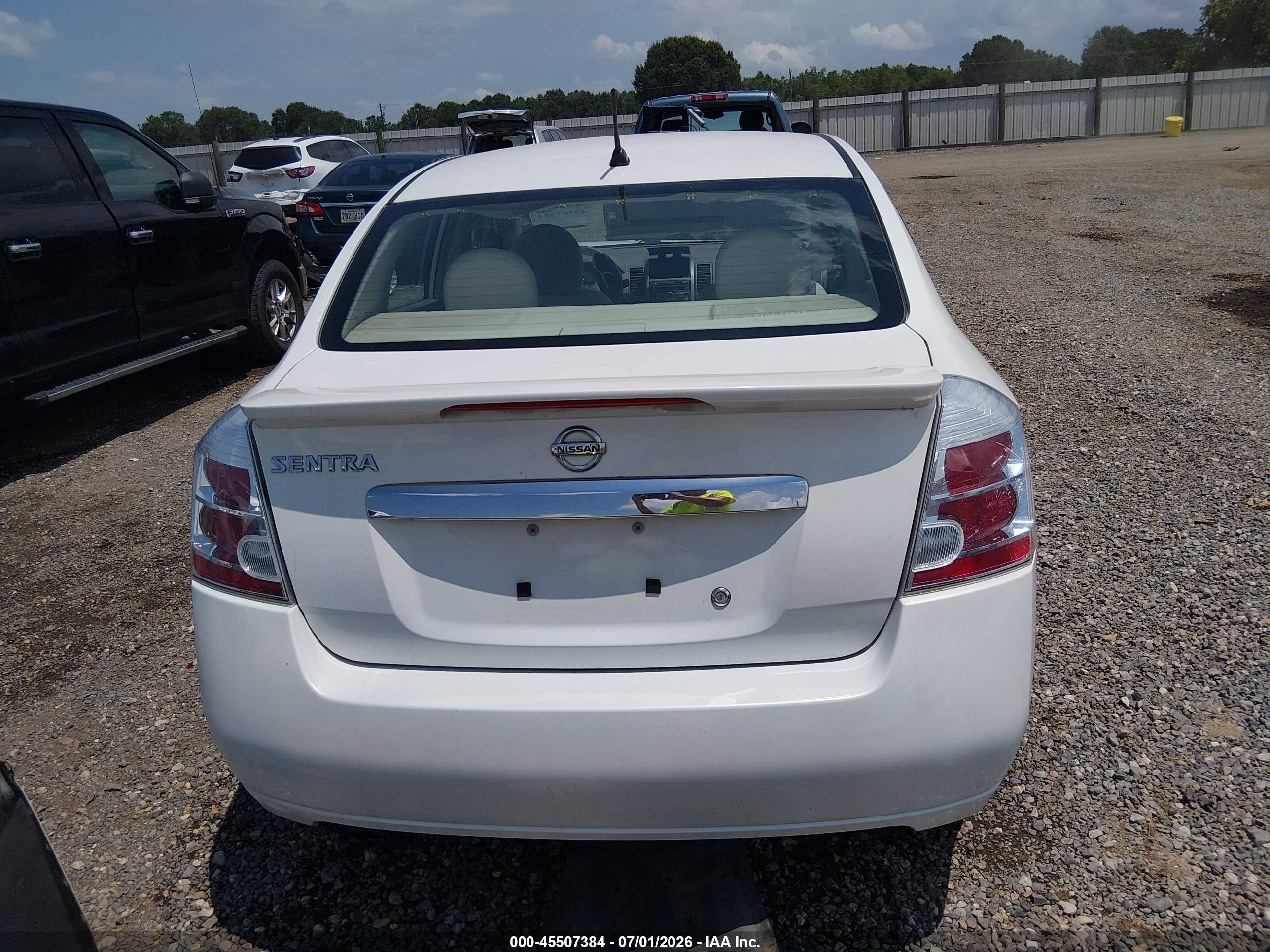 2012 Nissan Sentra 2.0 S White vin: 3N1AB6AP0CL664046
