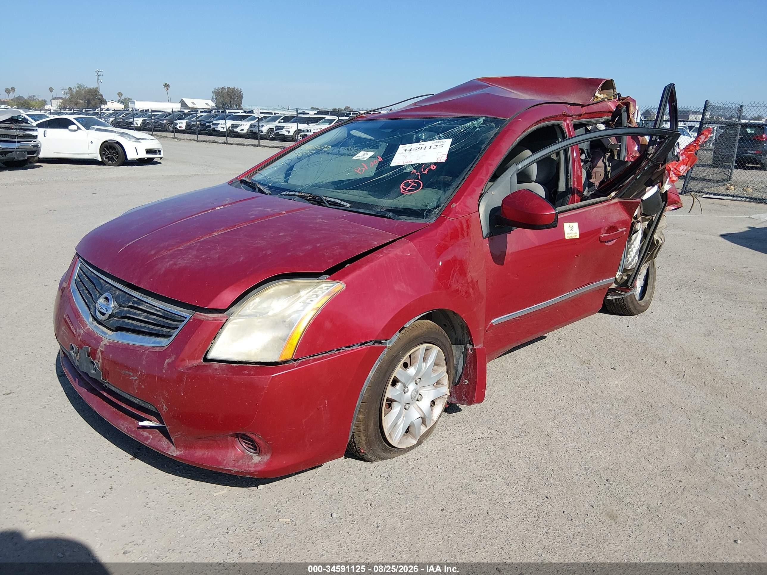 2012 Nissan Sentra 2.0 S Red vin: 3N1AB6AP0CL674124